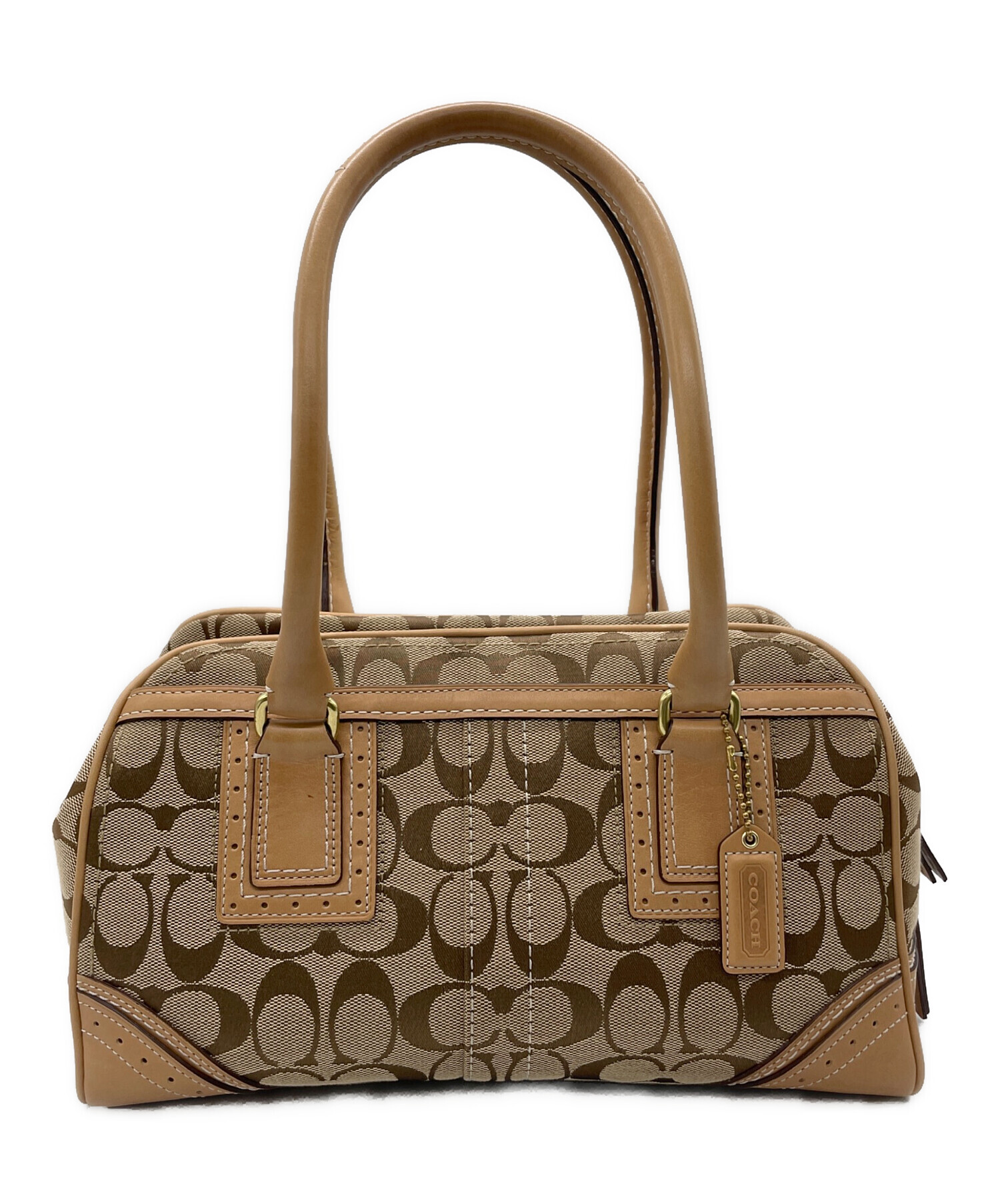 中古・古着通販】COACH (コーチ) シグネチャー ハンドバッグ ブラウン