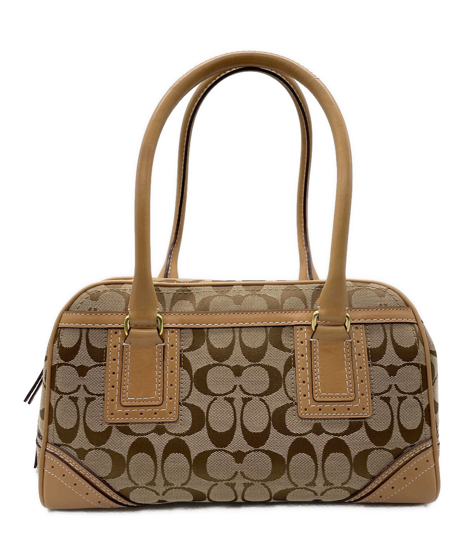 中古・古着通販】COACH (コーチ) シグネチャー ハンドバッグ ブラウン 