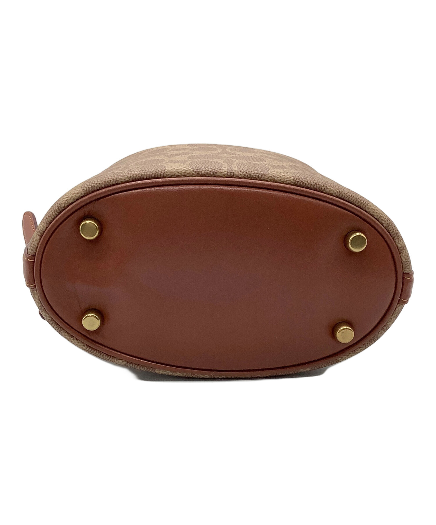 COACH シグネチャー ブラウン ショルダーバッグ 9096 中古・古着通販】COACH (コーチ) シグネチャー ショルダーバッグ