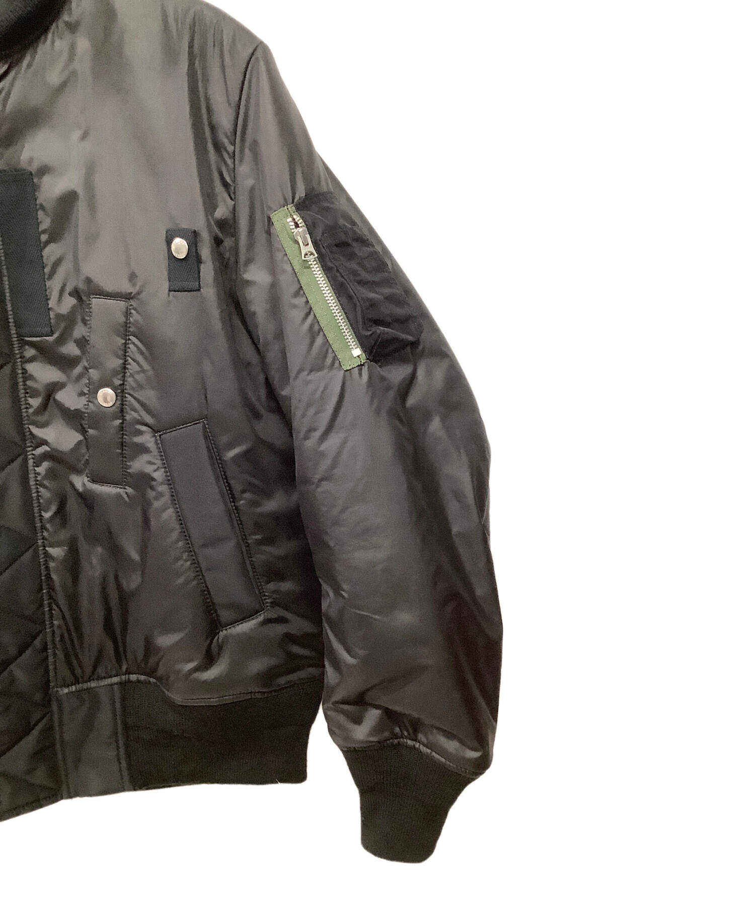 中古・古着通販】sacai (サカイ) ボンバージャケット ブラック サイズ