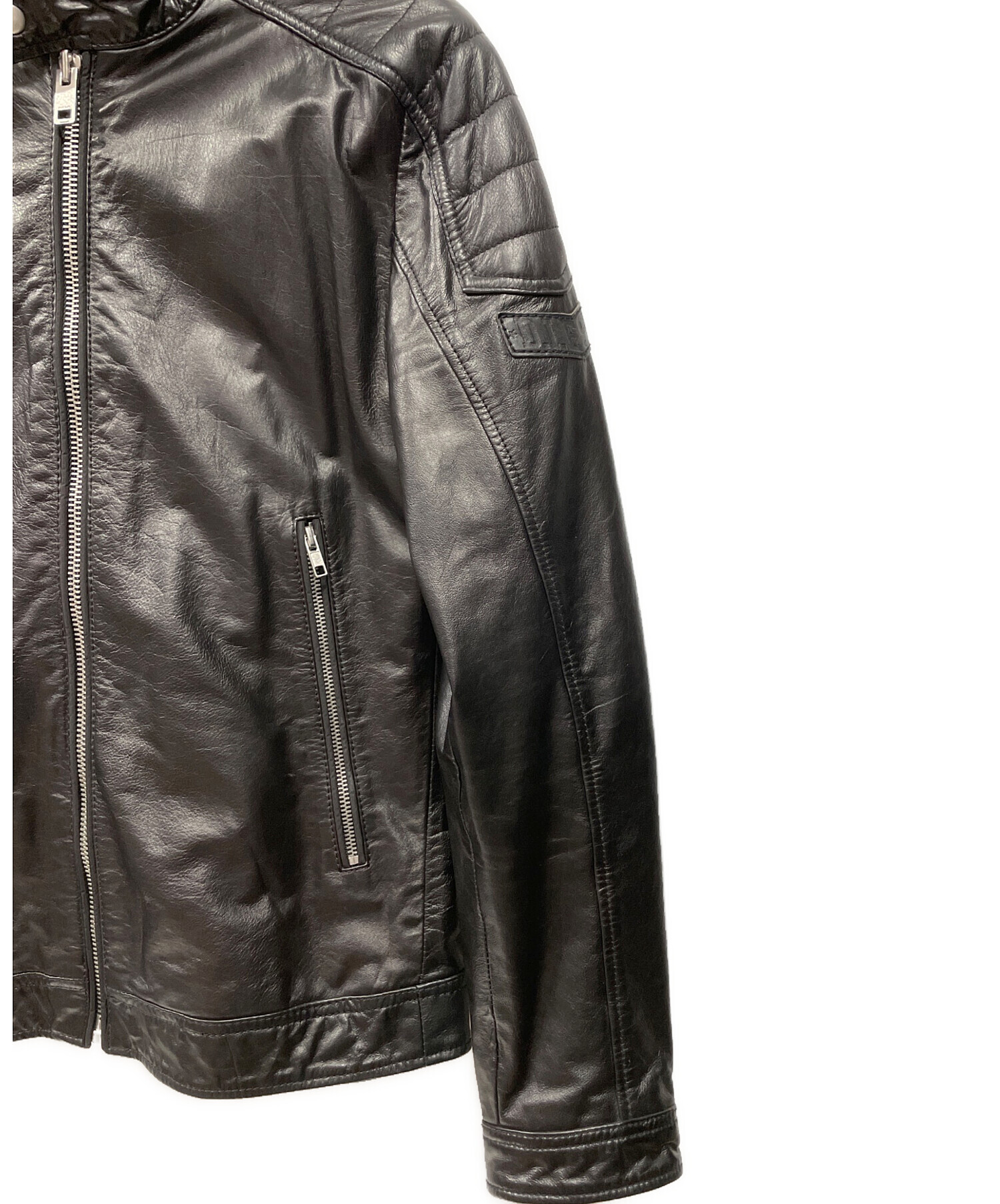 中古・古着通販】DIESEL (ディーゼル) ライダースジャケット ブラック 