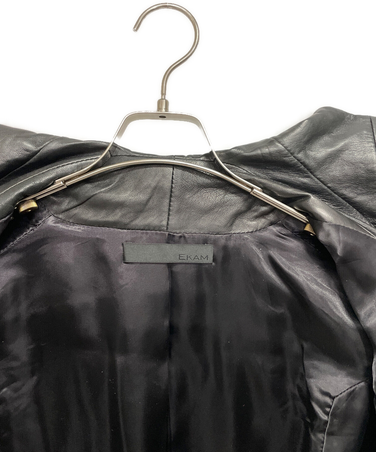 中古・古着通販】EKAM (エカム) ラムレザージャケット ブラック サイズ