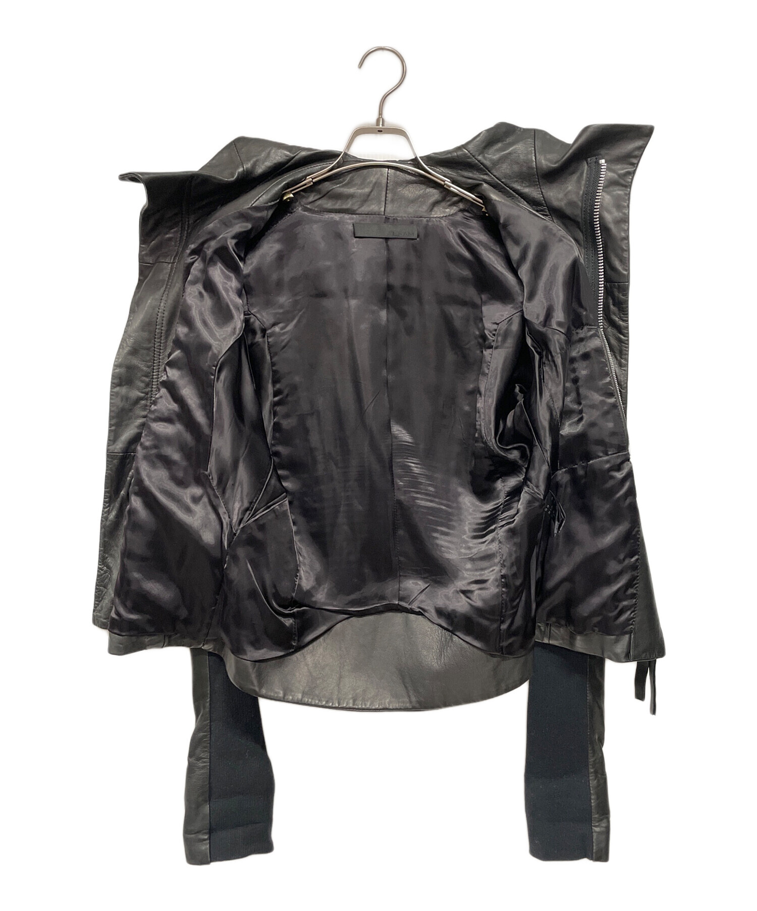 EKAM エカム ラムレザー ライダース ブラック LHP 本革 Y2K EKAM エカム ライダースジャケット M 黒 羊革 ラムレザー 本革
