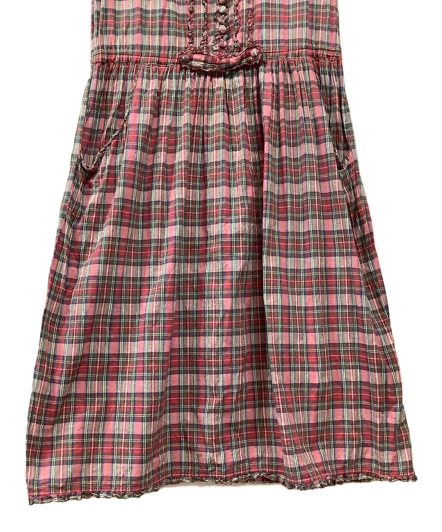 中古・古着通販】PINK HOUSE (ピンクハウス) パフスリーブチェック 中古・古着通販】PINK HOUSE (ピンクハウス) パフスリーブチェック
