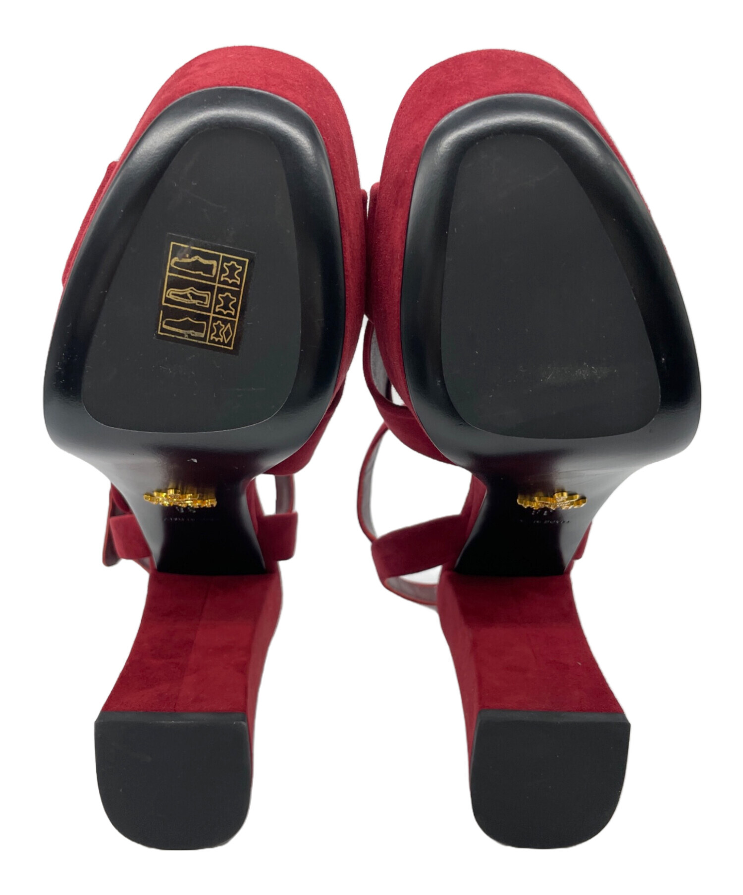 プラダ　レッド　ストラップ　サンダル　袋付き　サイズ表記「36」23センチ程度 中古・古着通販】PRADA (プラダ) ストラップサンダル レッド サイズ:38