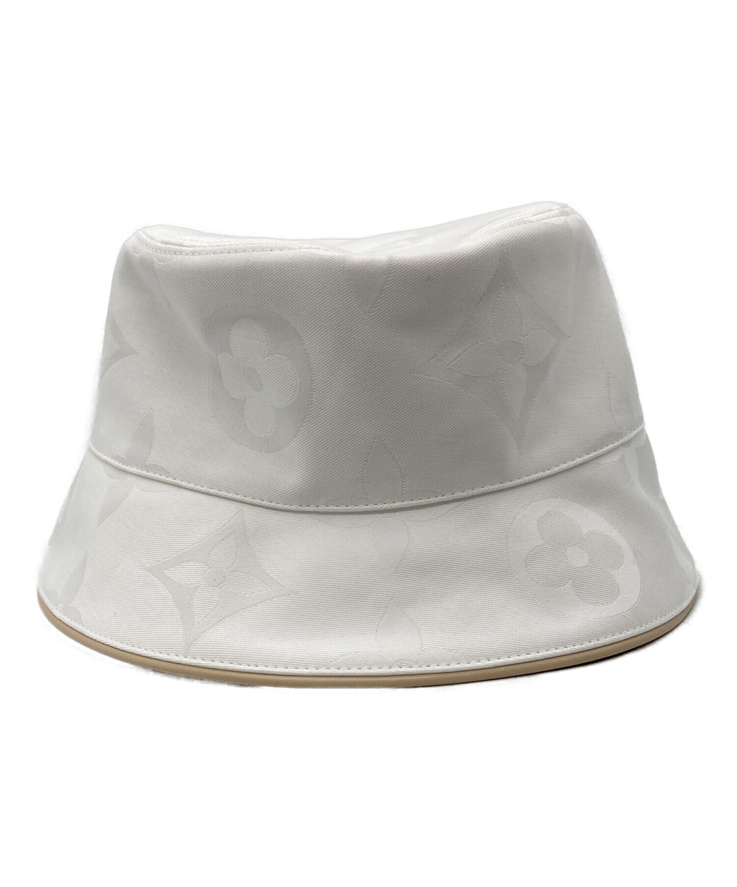Louis Vuitton バケットハット ホワイト/グレー 中古・古着通販】LOUIS VUITTON (ルイ ヴィトン) バケットハット