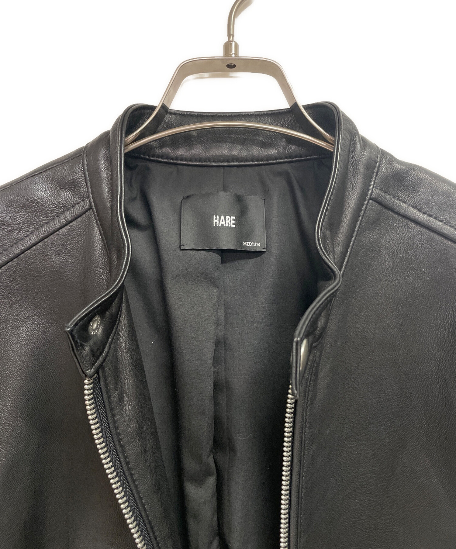 中古・古着通販】HARE (ハレ) ライダースジャケット ブラック サイズ:M