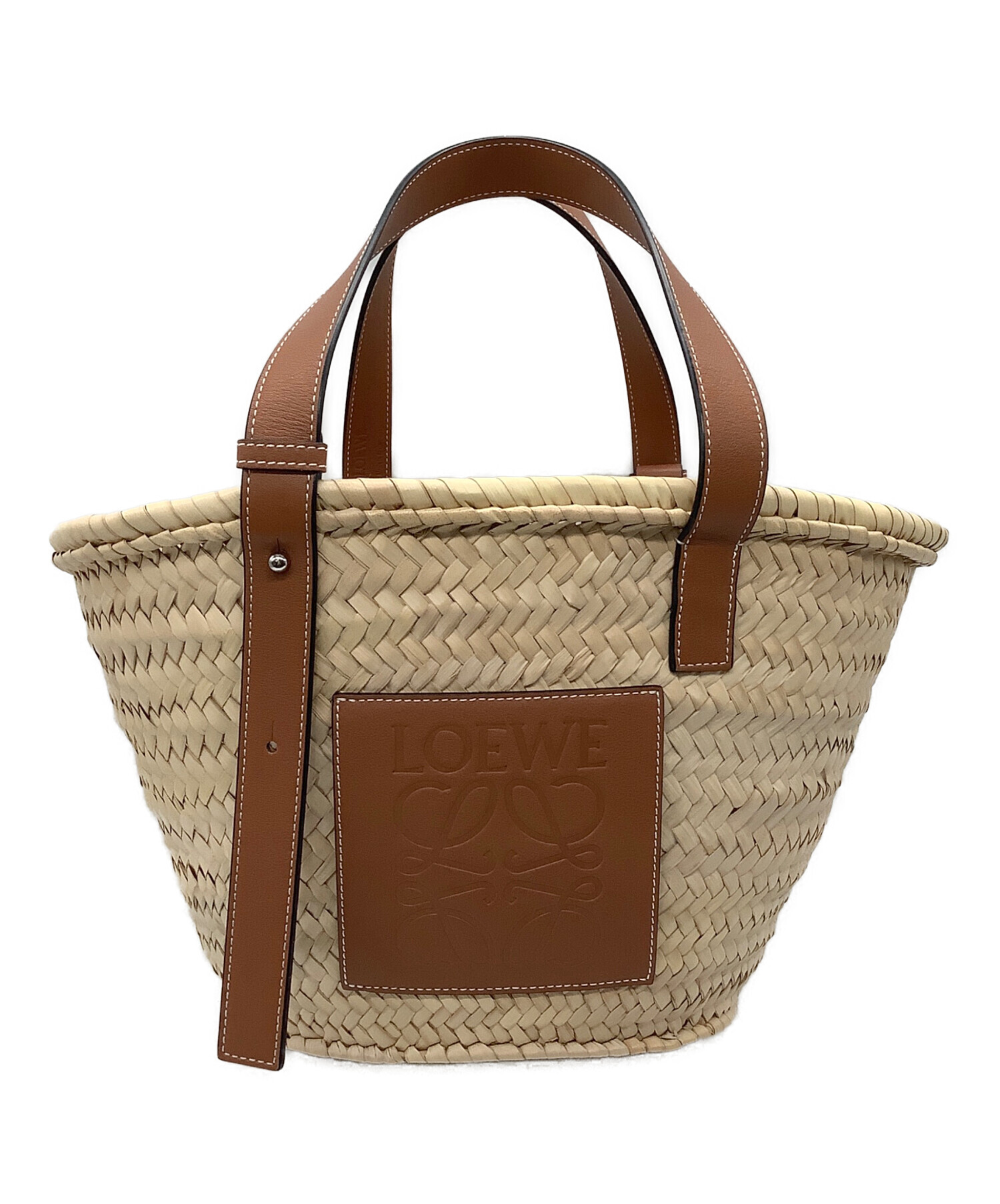 LOEWE バスケットバッグ（ヤシの葉&カーフ）ミディアム　未使用品 中古・古着通販】LOEWE (ロエベ) バスケットバッグ（ヤシの葉&カーフ