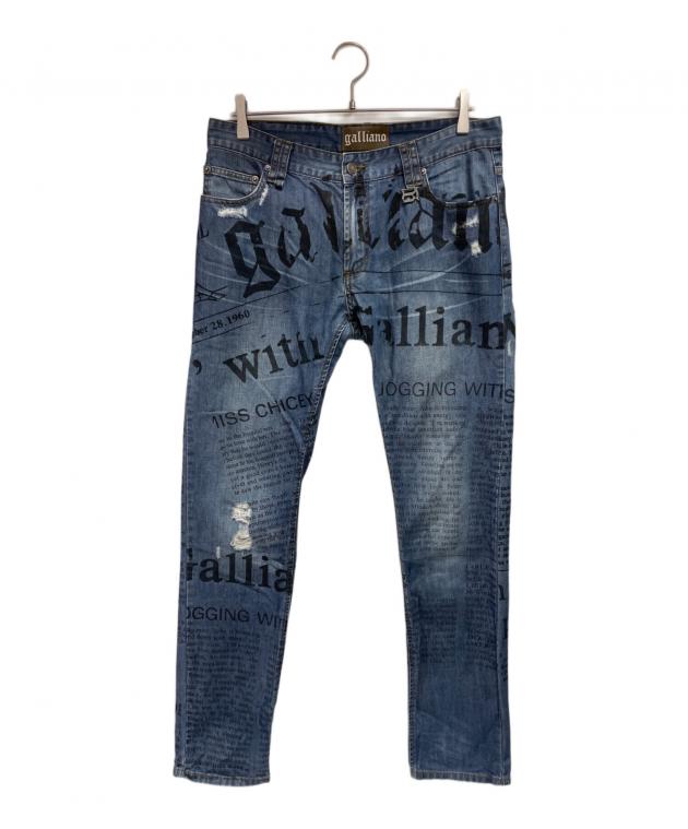 K*e様 John Galliano ジョン ガリアーノ デニム バンダナ 中古・古着通販】GALLIANO (ガリアーノ) プリントデニムパンツ
