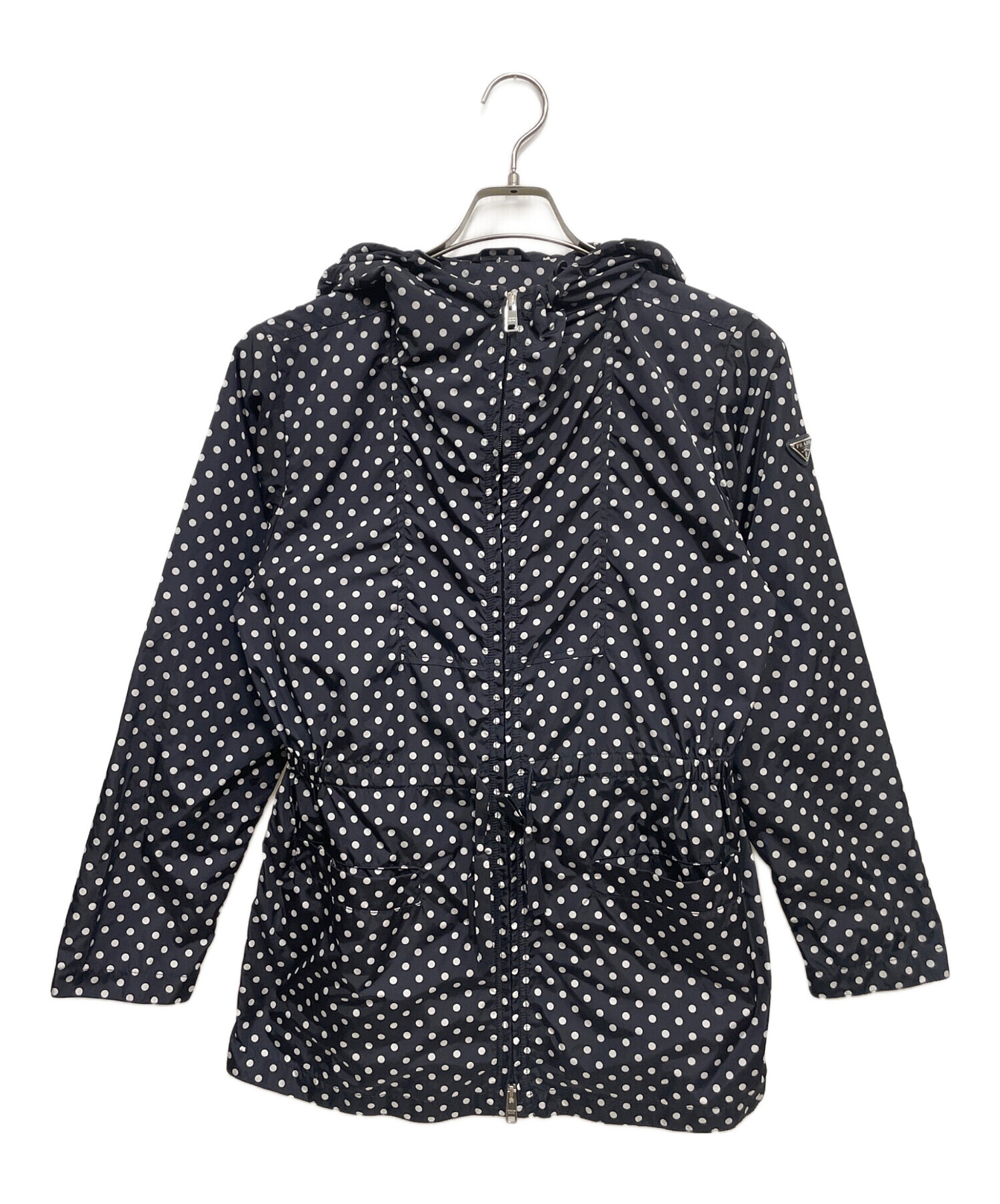 PRADA ドットコート ネイビー　40サイズ 中古・古着通販】PRADA (プラダ) ドット柄ジャケット ネイビー サイズ