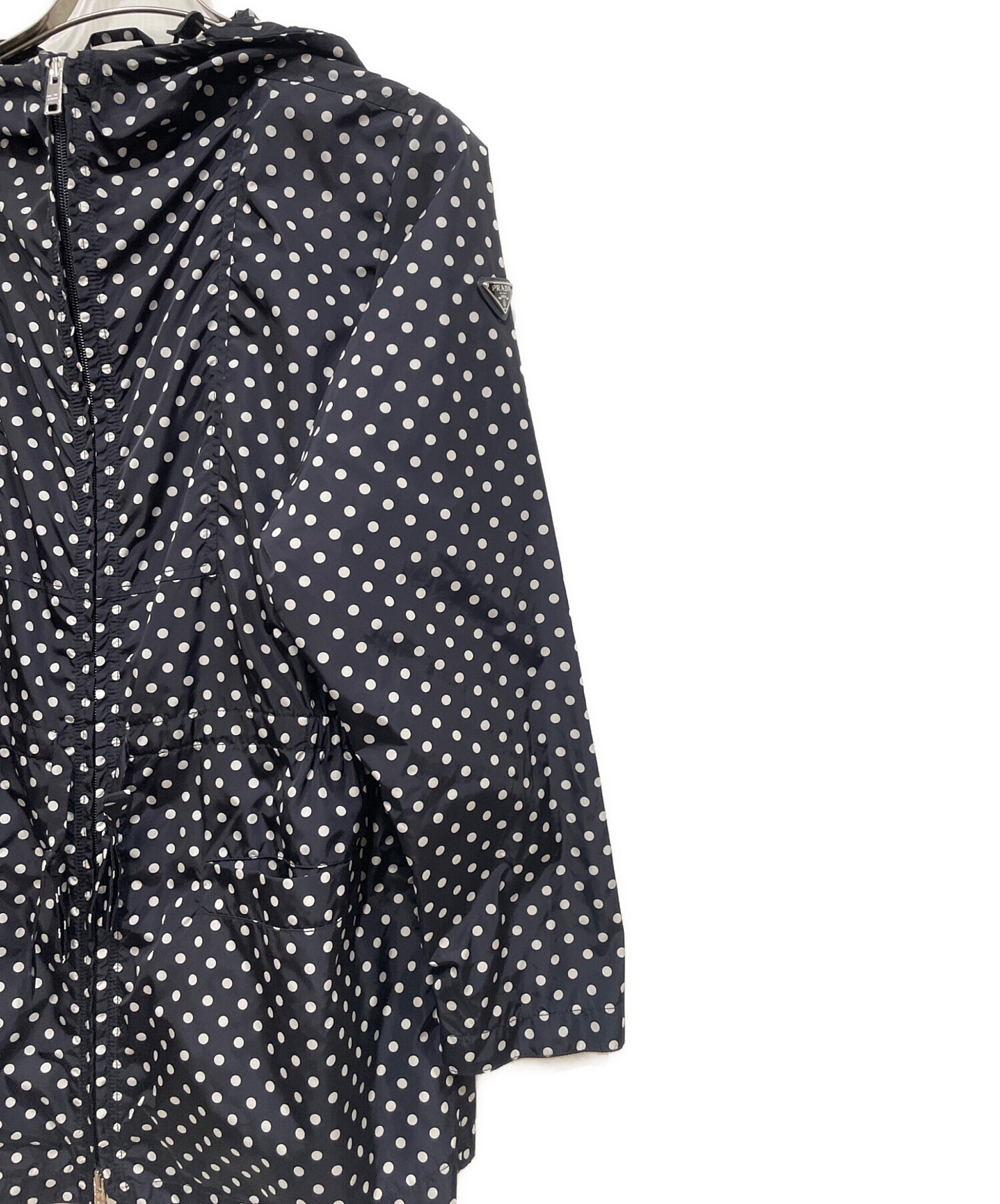 PRADA ドットコート ネイビー　40サイズ 中古・古着通販】PRADA (プラダ) ドット柄ジャケット ネイビー サイズ