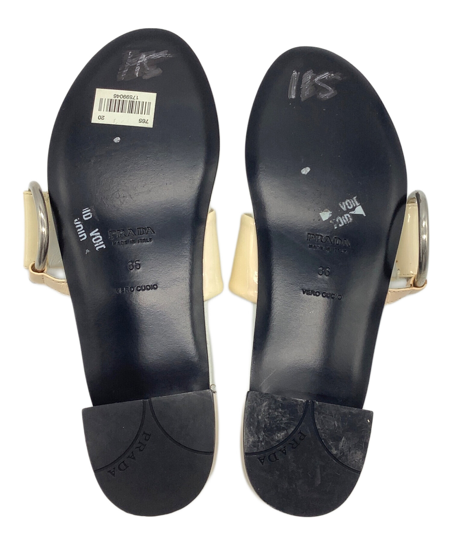 中古・古着通販】PRADA (プラダ) サンダル ホワイト サイズ:36