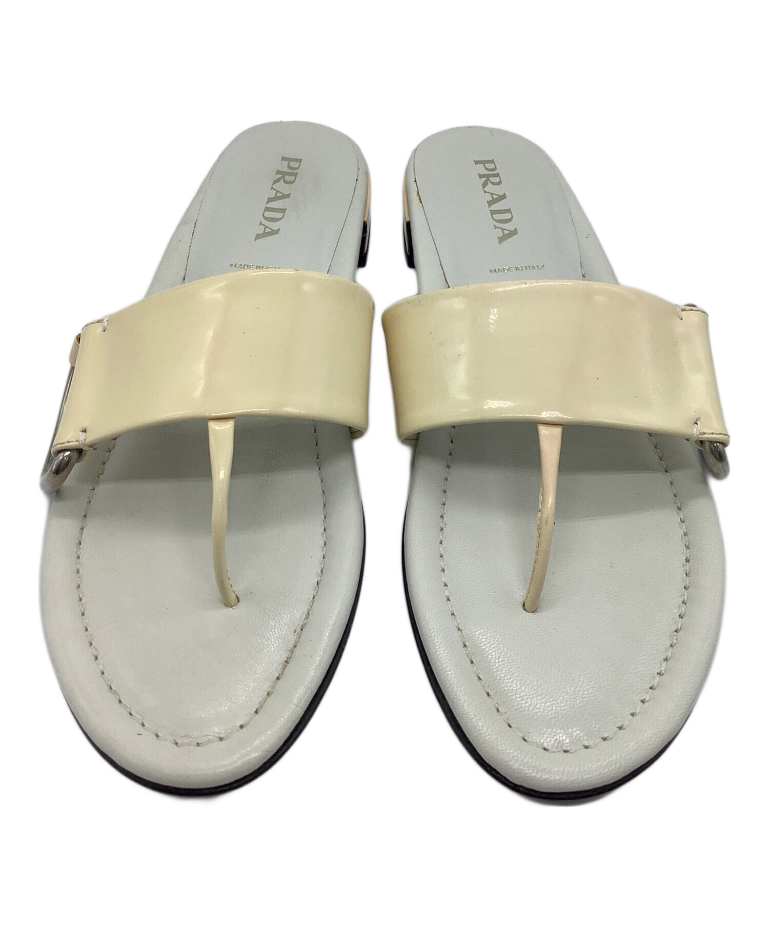 ★新品★未使用★ PRADA ミュール ホワイト サイズ37 中古・古着通販】PRADA (プラダ) サンダル ホワイト サイズ:36