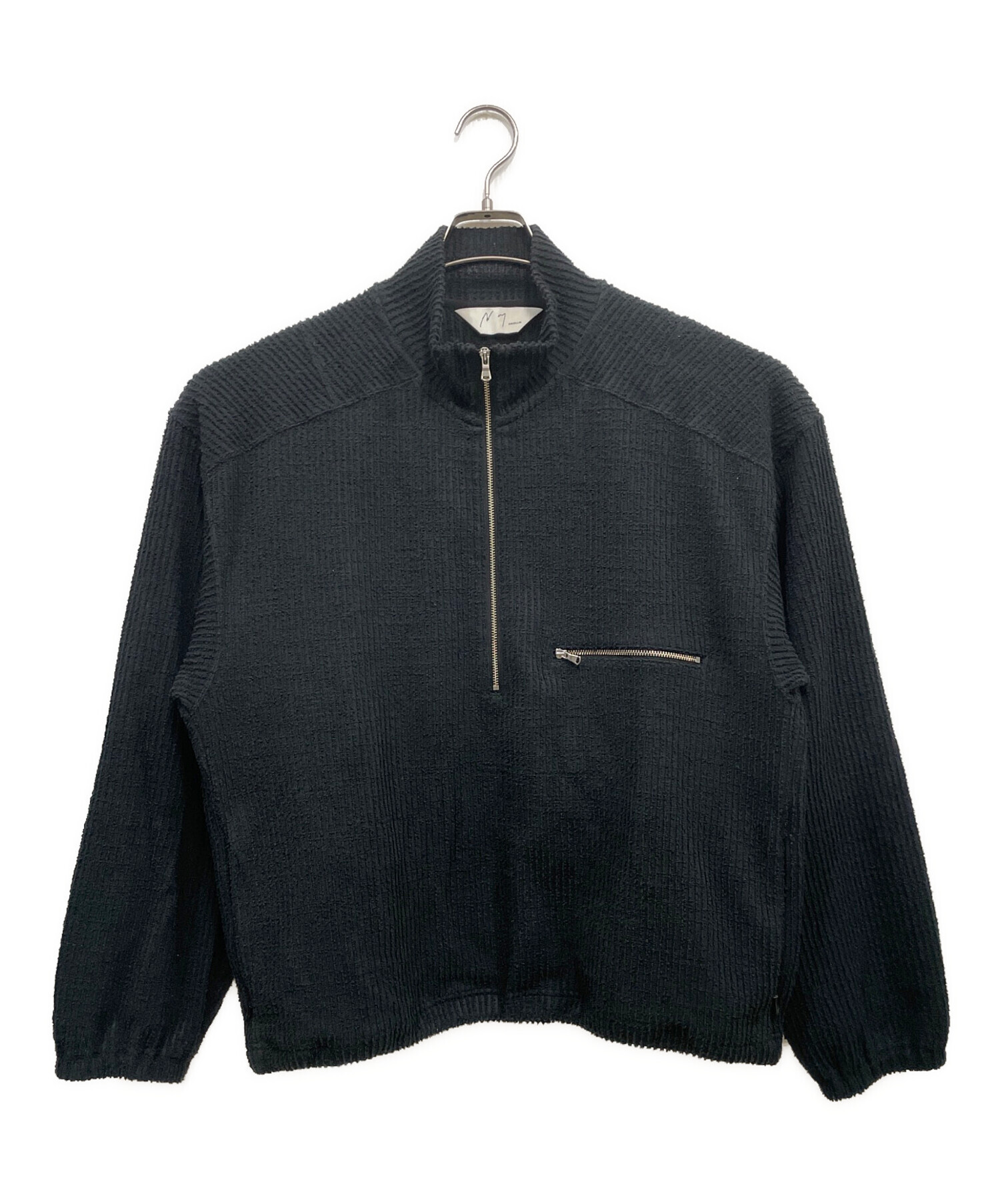 中古・古着通販】ANCELLM (アンセルム) CUT STRIPE HALF ZIP PULL OVER