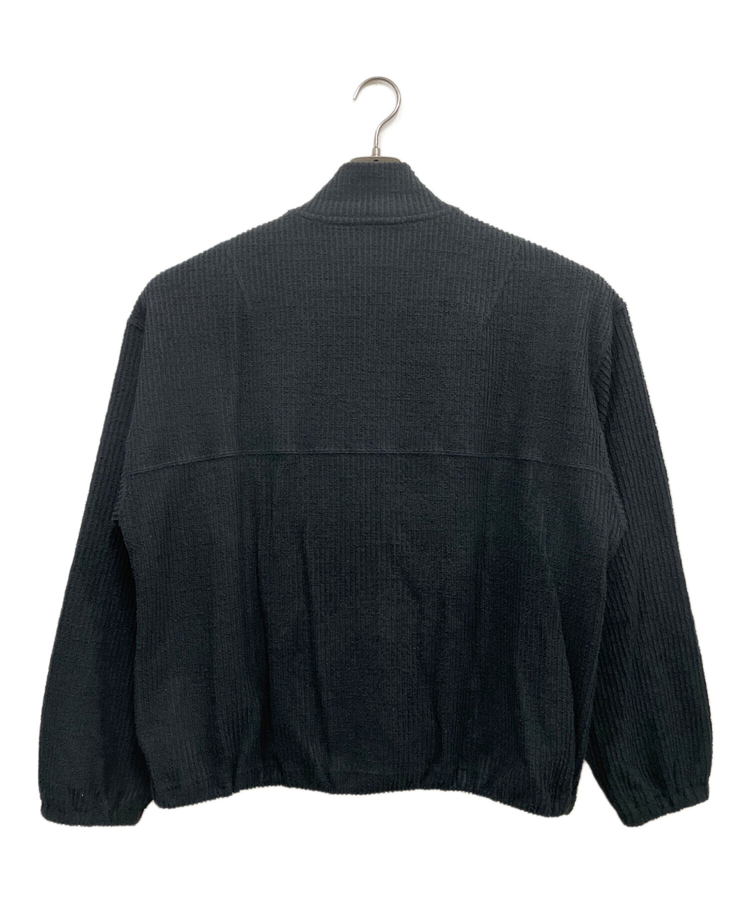 トップス ANCELLM CUT STRIPE HALF ZIP BLACK1 中古・古着通販】ANCELLM (アンセルム) CUT STRIPE HALF ZIP PULL OVER