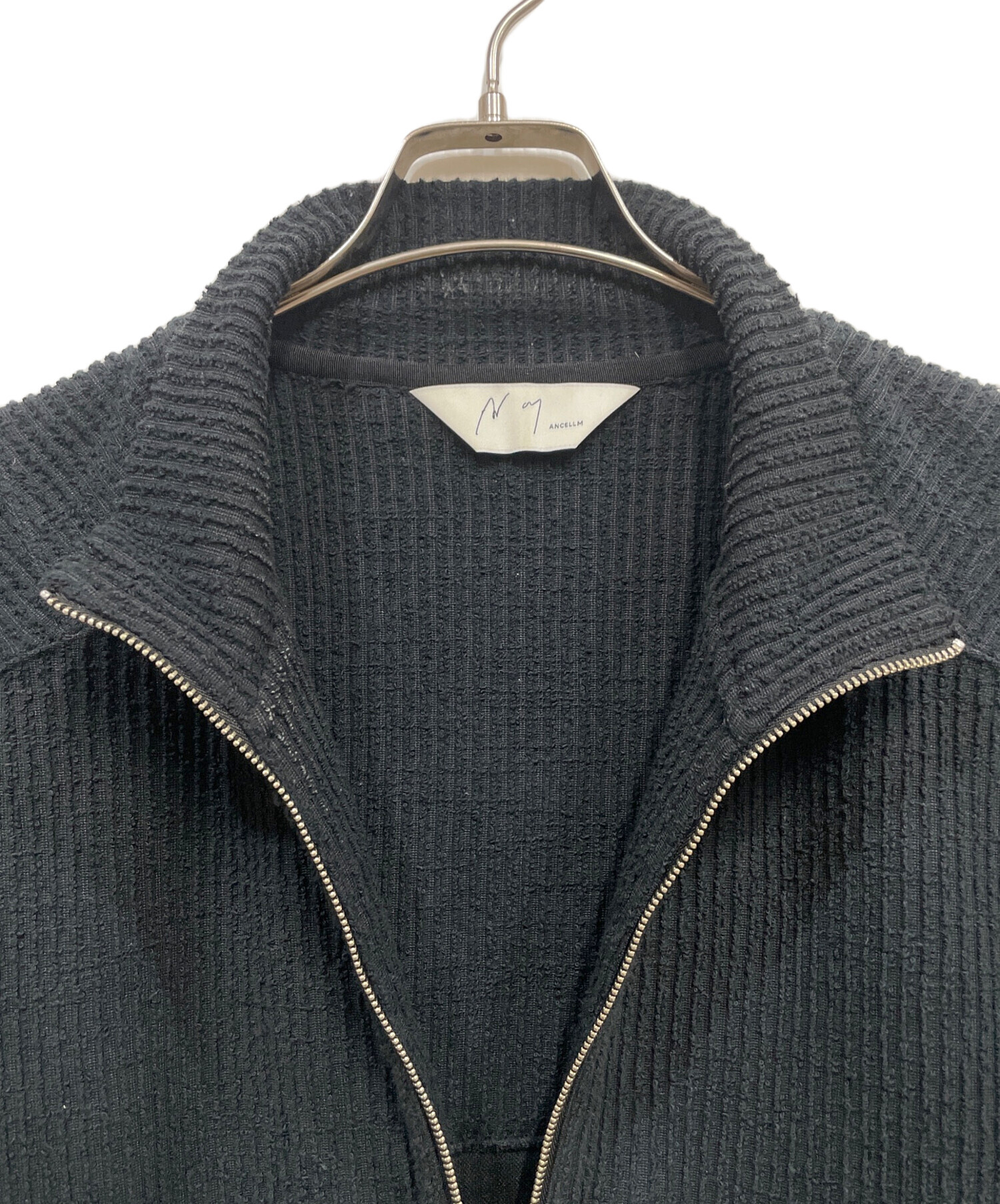 中古・古着通販】ANCELLM (アンセルム) CUT STRIPE HALF ZIP PULL OVER