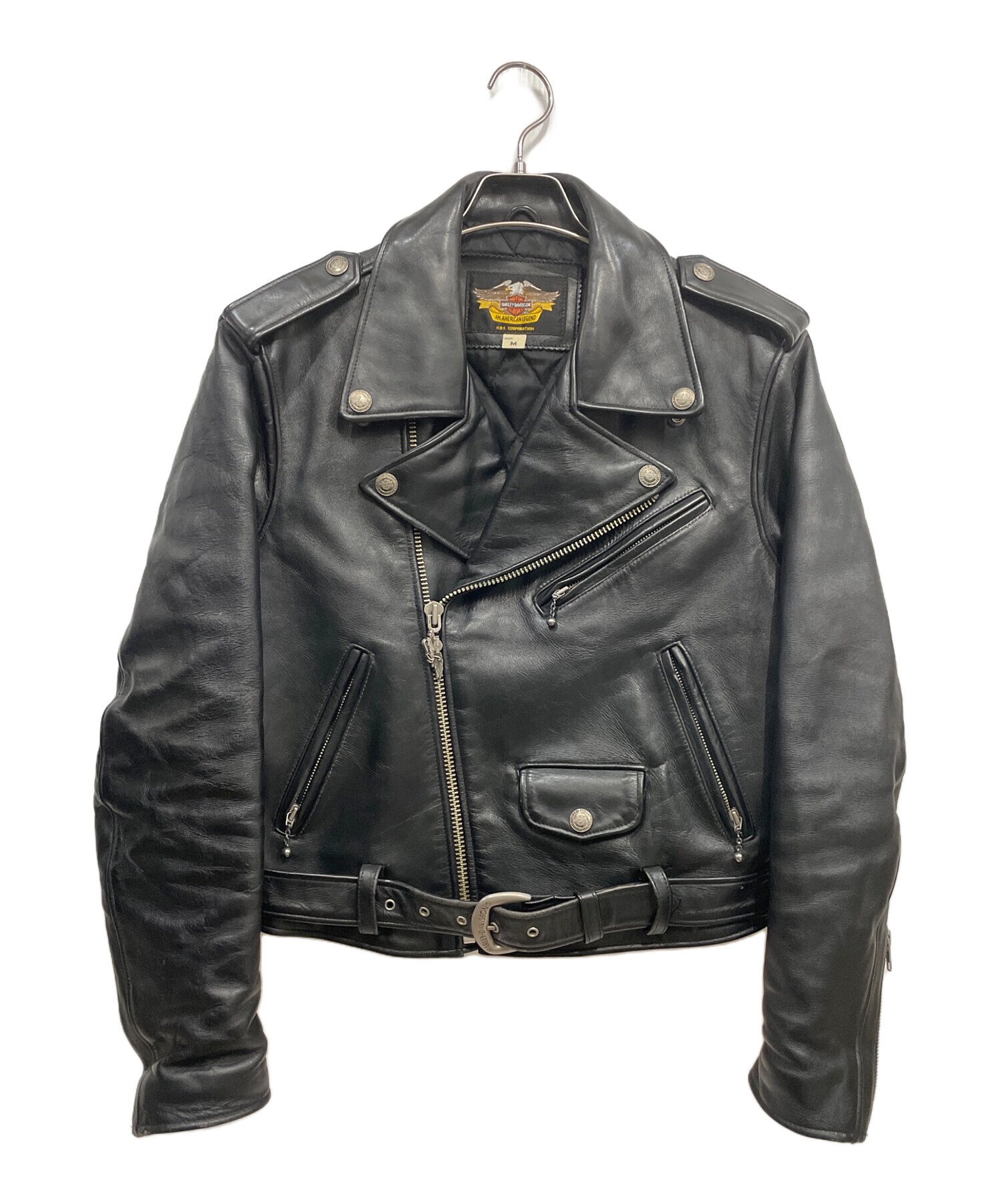 ハーレーダビッドソン　レザーライダースジャケット ヴィンテージ　ビンテージ　本革 中古・古着通販】HARLEY-DAVIDSON (ハーレーダビッドソン) レザー