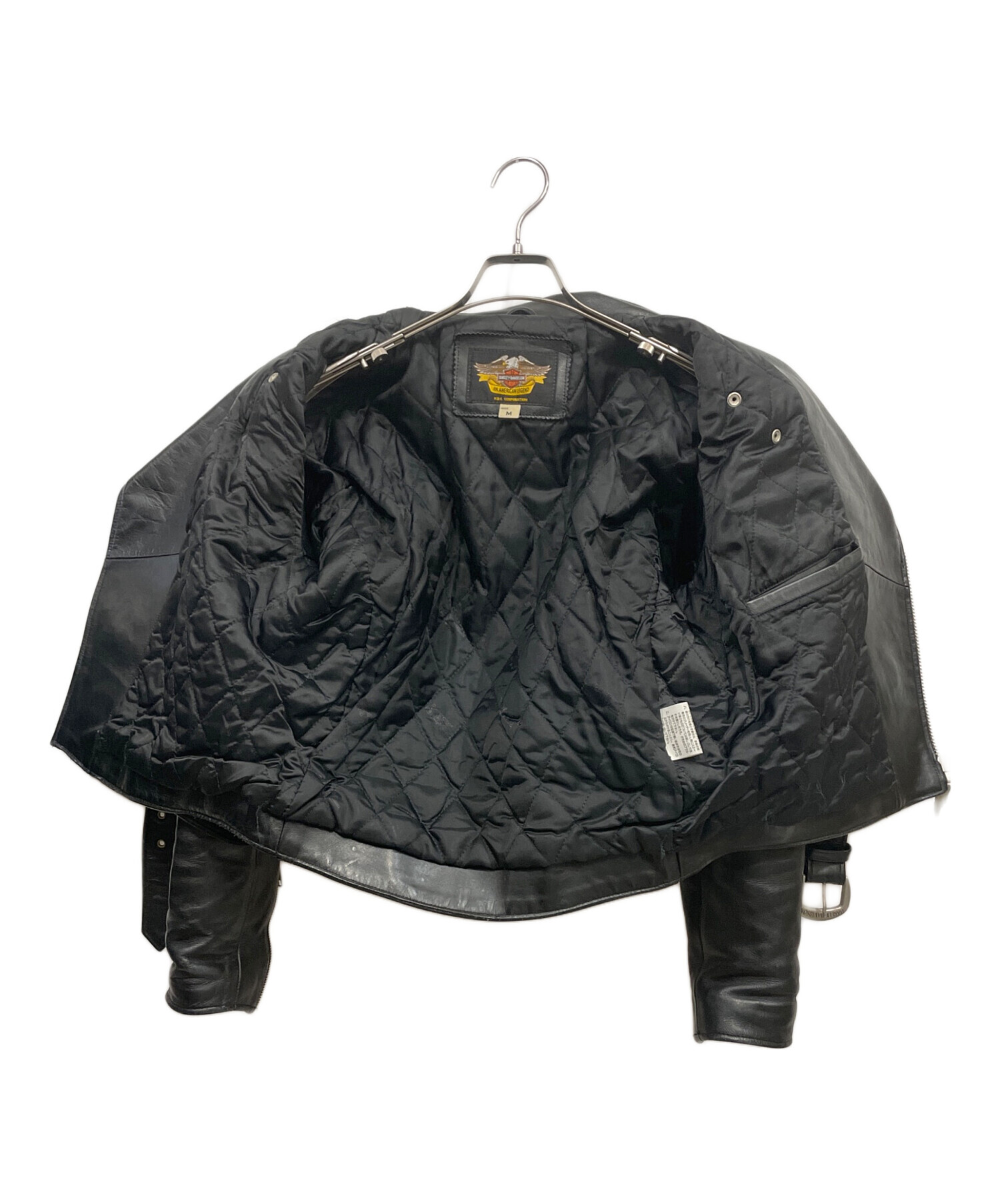 ハーレーダビッドソン　レザーライダースジャケット ヴィンテージ　ビンテージ　本革 中古・古着通販】HARLEY-DAVIDSON (ハーレーダビッドソン) レザー