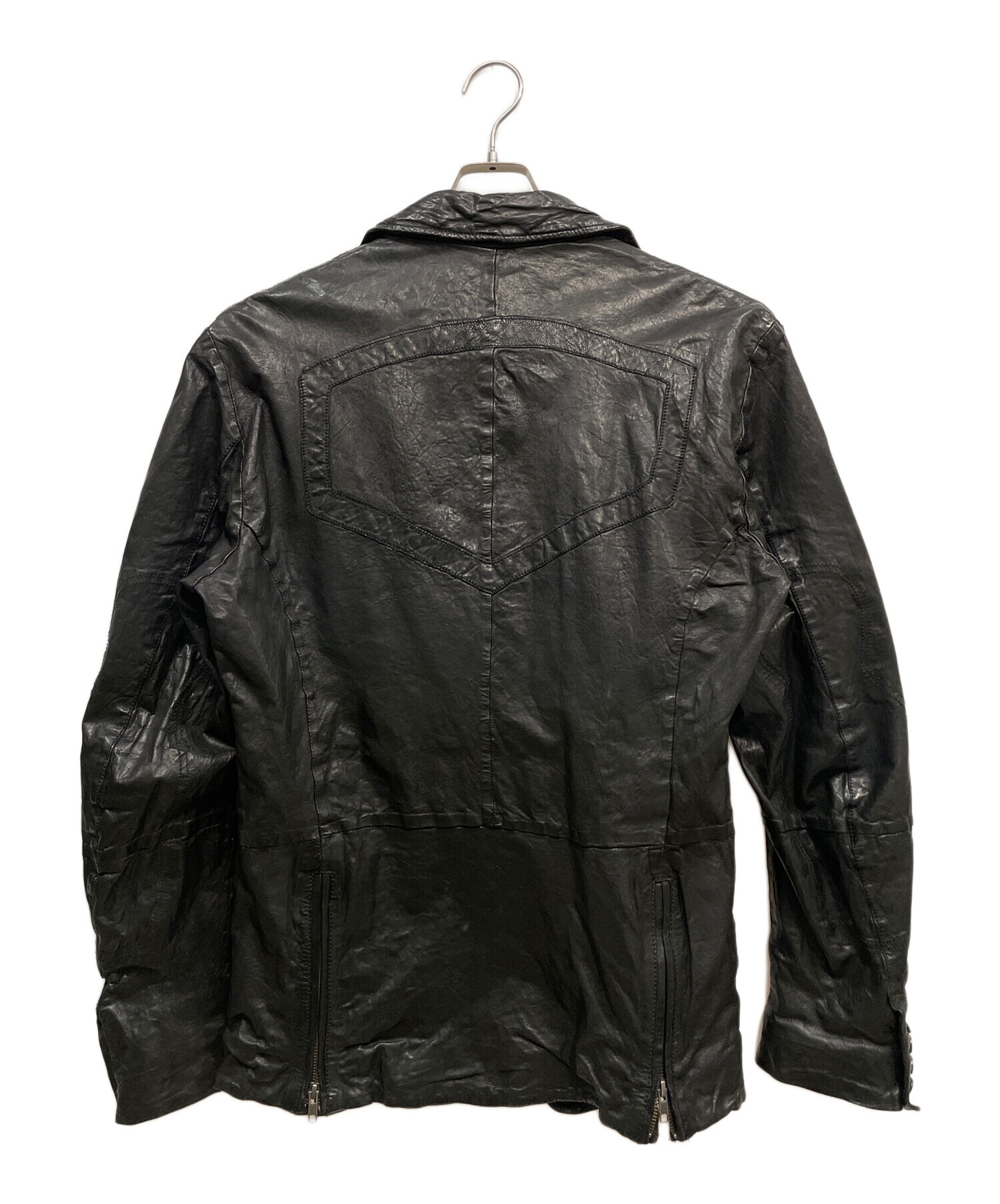 中古・古着通販】DIESEL (ディーゼル) ラムレザージャケット ブラック