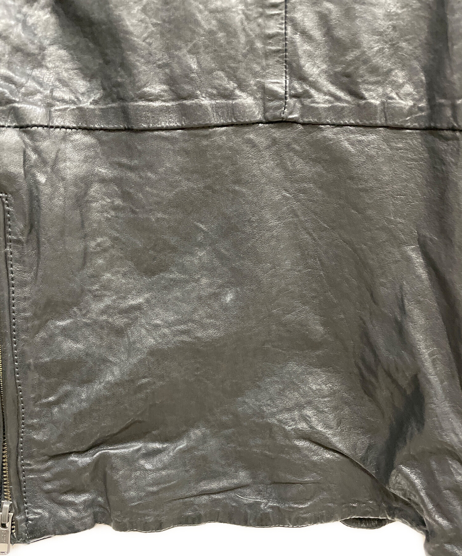 中古・古着通販】DIESEL (ディーゼル) ラムレザージャケット ブラック
