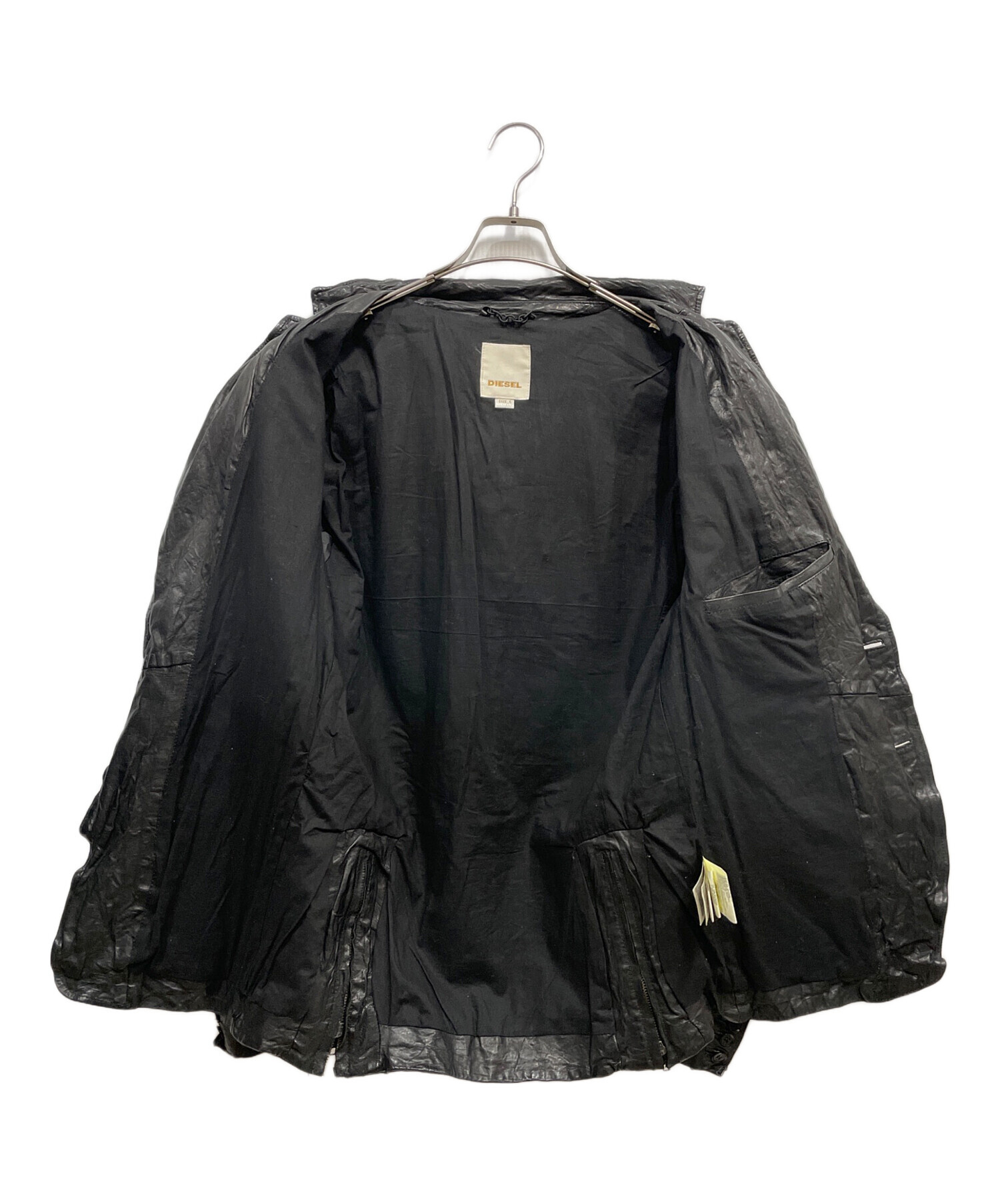 中古・古着通販】DIESEL (ディーゼル) ラムレザージャケット ブラック