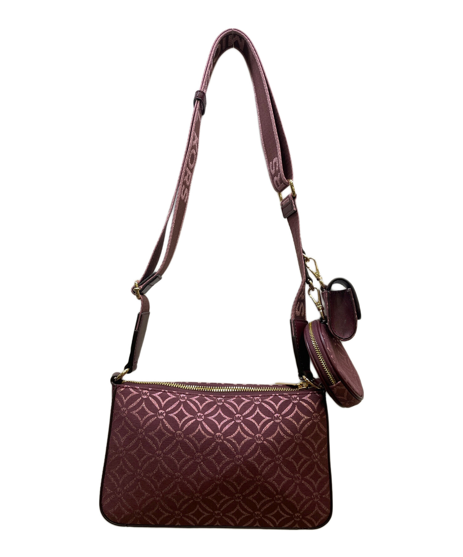 【未使用MICHAEL KORS ショルダーバッグ ハンドバッグ　パープル系 中古・古着通販】MICHAEL KORS (マイケルコース) ショルダーバッグ