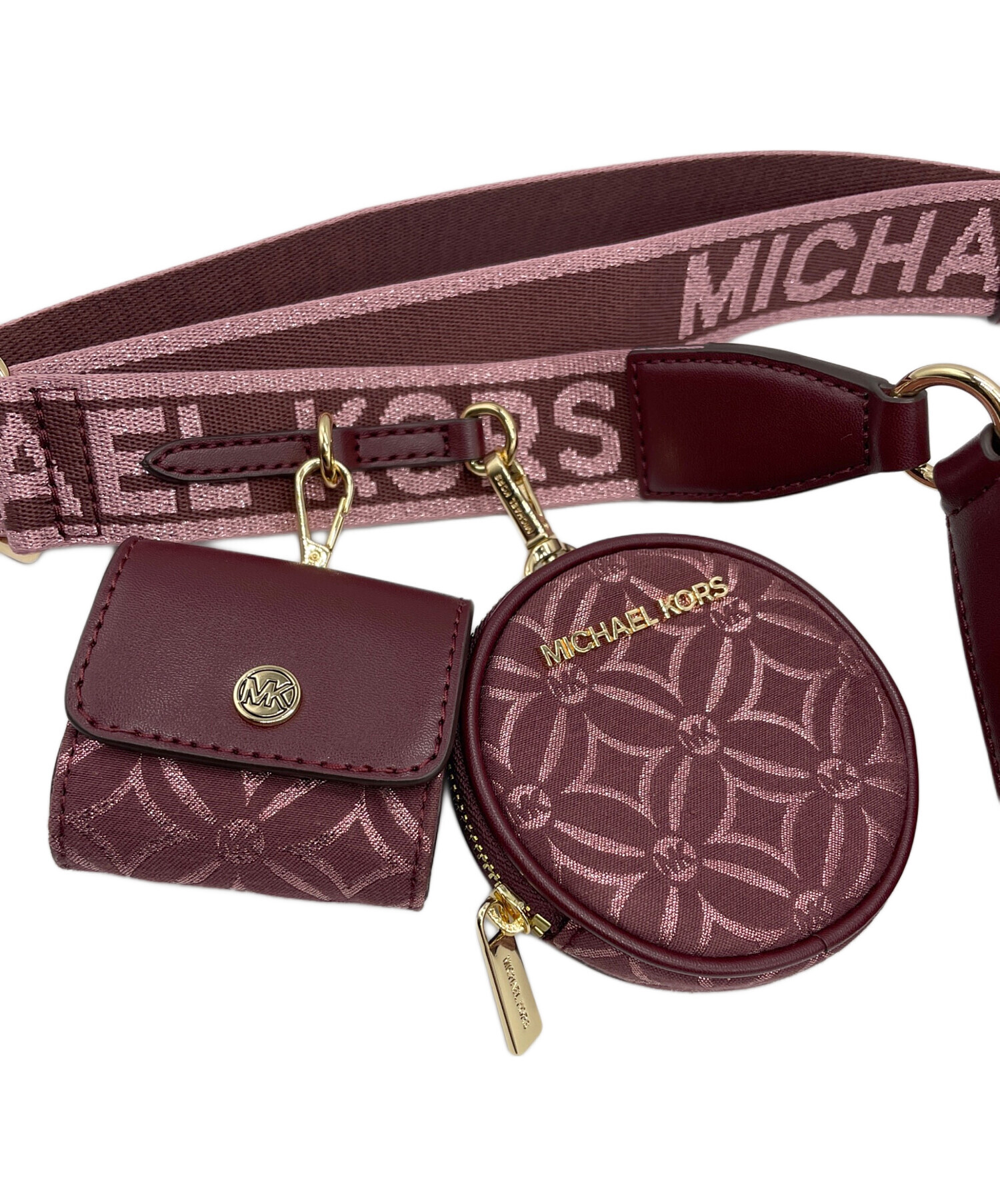 【未使用MICHAEL KORS ショルダーバッグ ハンドバッグ　パープル系 中古・古着通販】MICHAEL KORS (マイケルコース) ショルダーバッグ