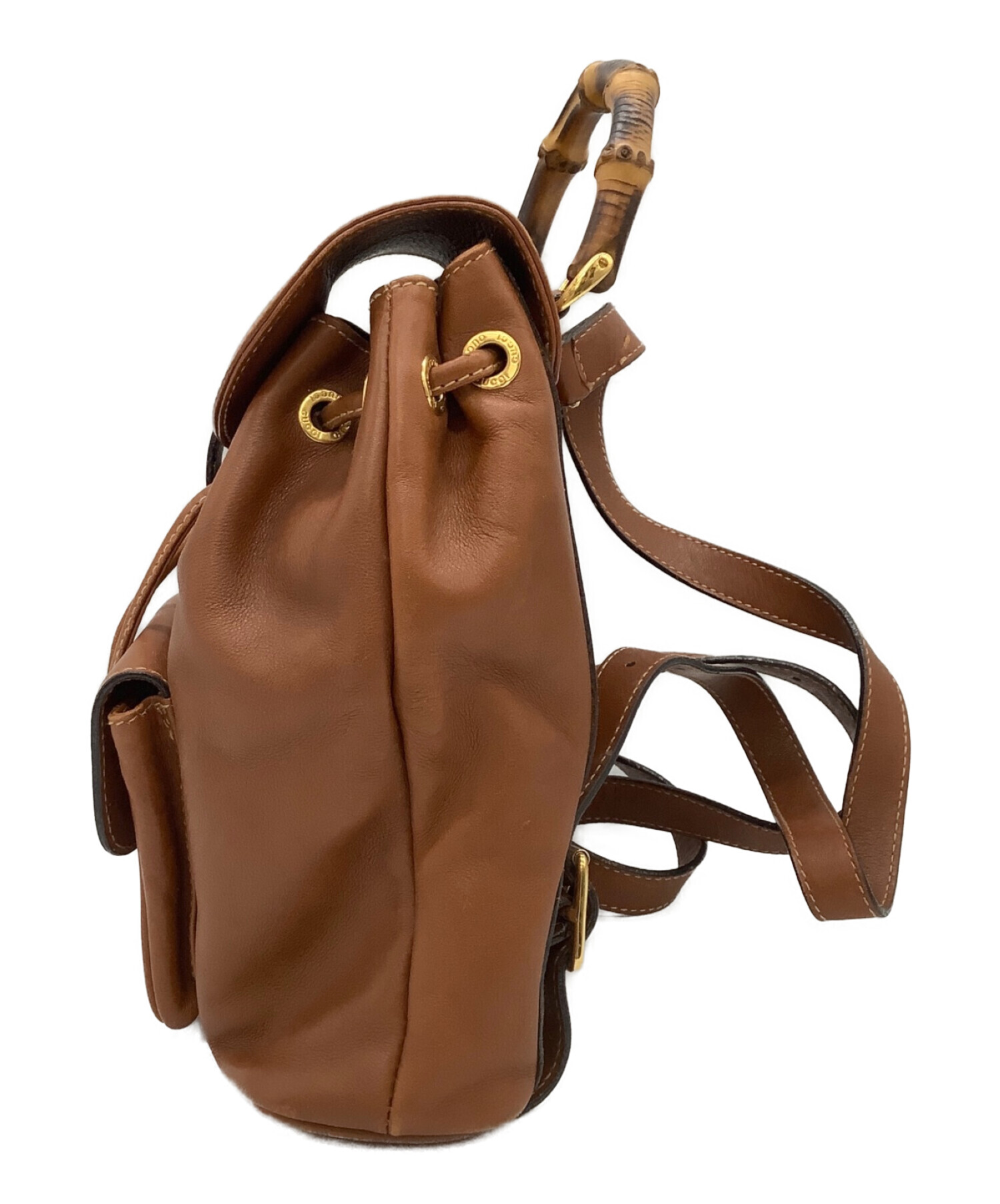 中古・古着通販】GUCCI (グッチ) バンブーミニリュック ブラウン