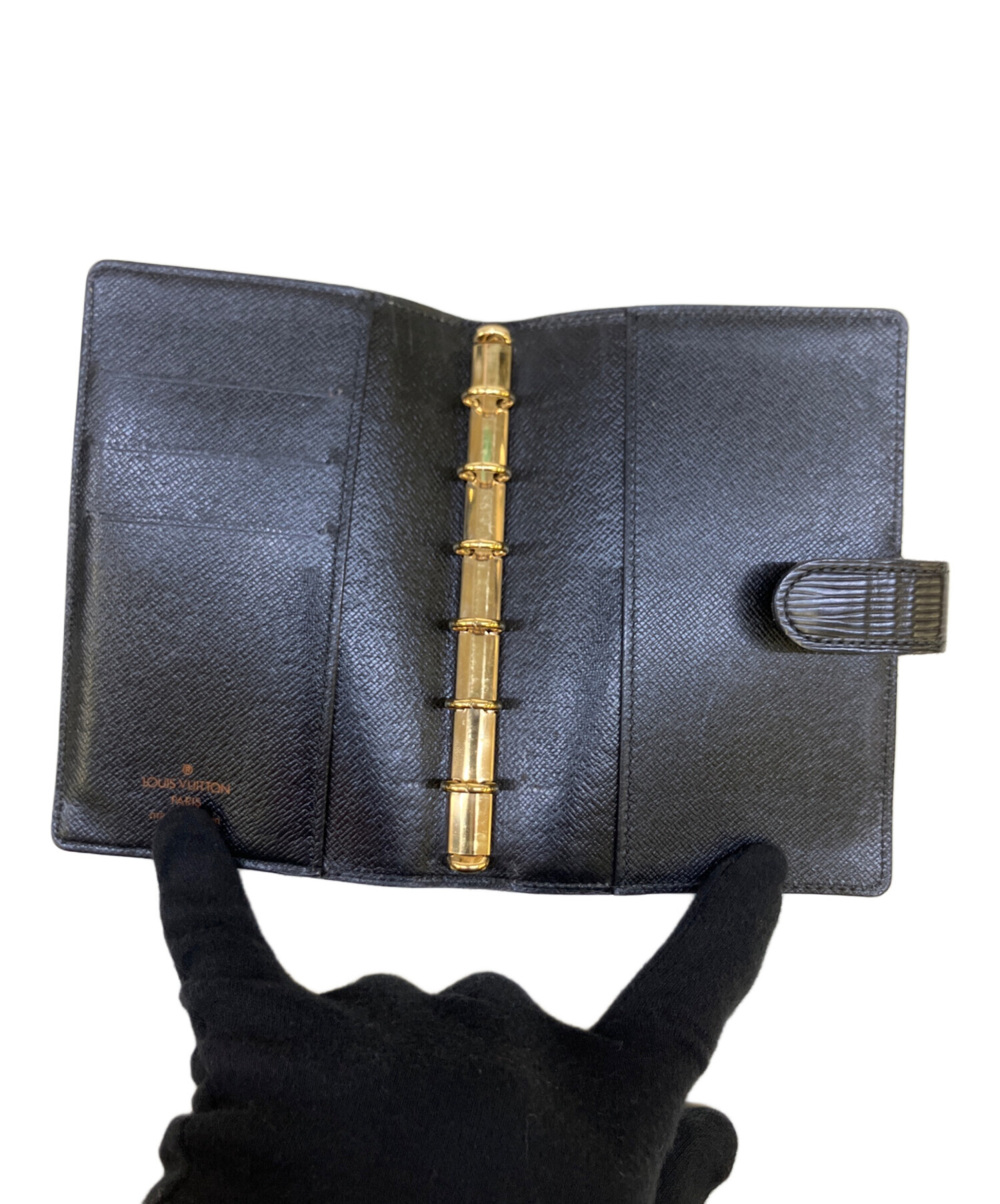 【未使用】ルイヴィトン ノート 黒 LOUIS VUITTON 中古・古着通販】LOUIS VUITTON (ルイ ヴィトン) 手帳カバー ブラック