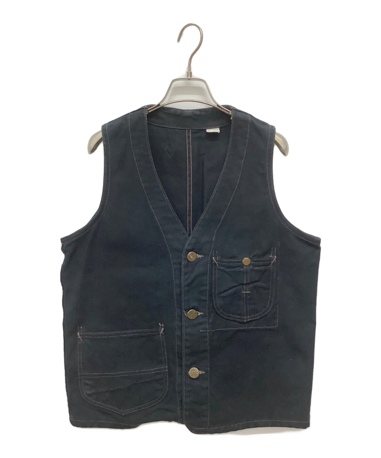 セット販売　SUGAR CANE シュガーケーンワークベスト 中古・古着通販】SUGAR CANE (シュガーケーン) ワークベスト ブラック