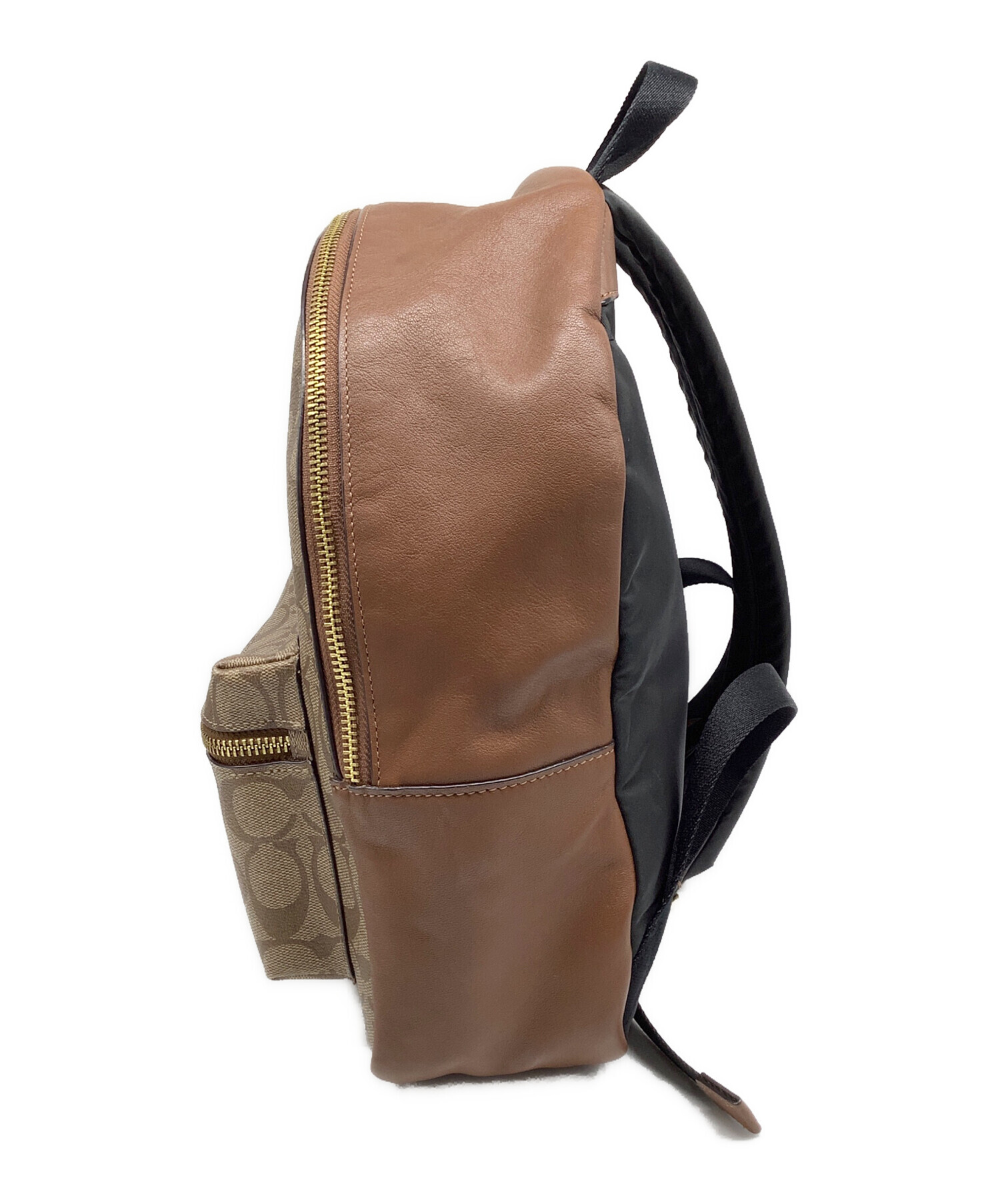 中古・古着通販】COACH (コーチ) リュック ベージュ×ブラウン 