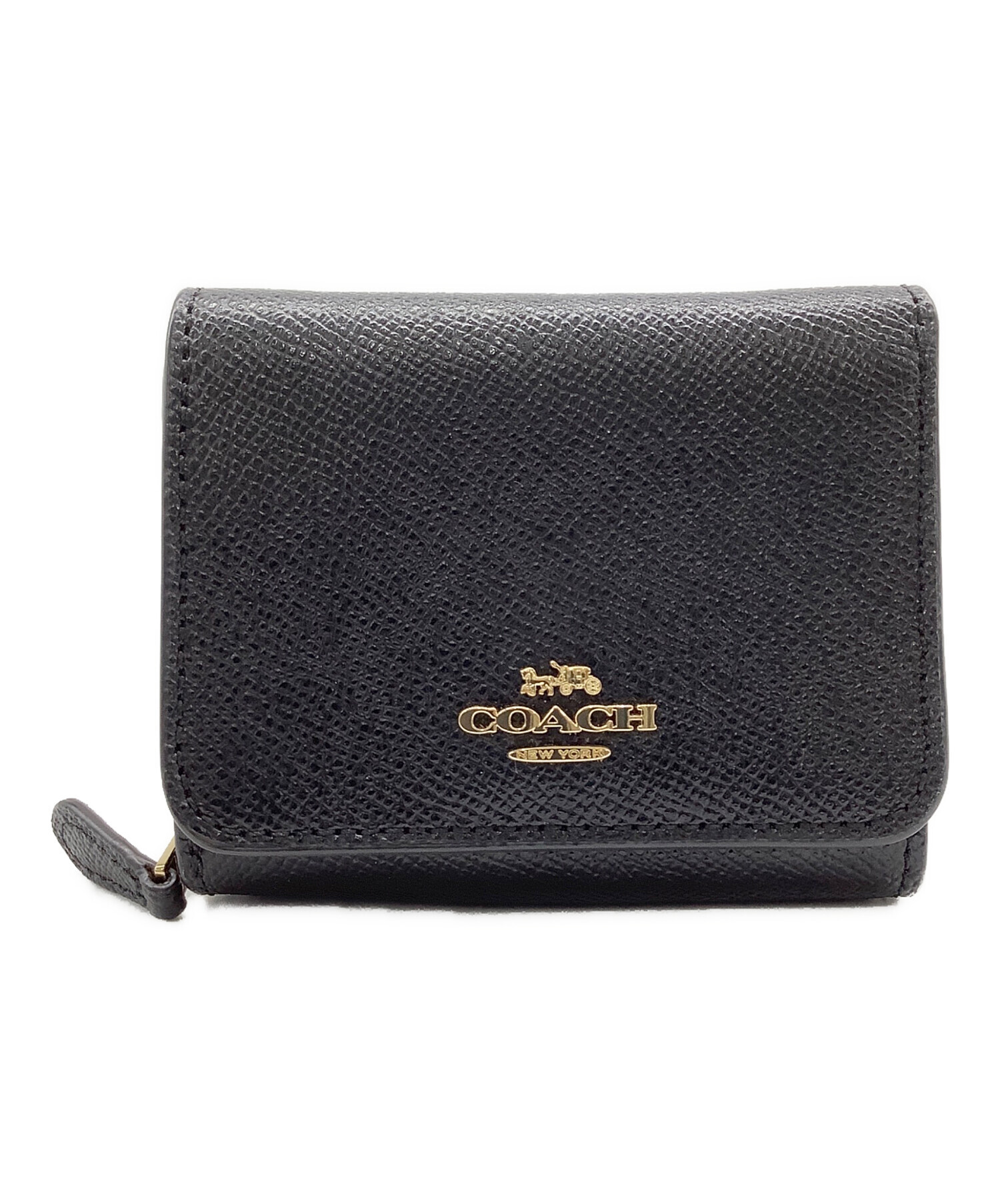 中古・古着通販】COACH (コーチ) ミニ3つ折り財布 ブラック｜ブランド