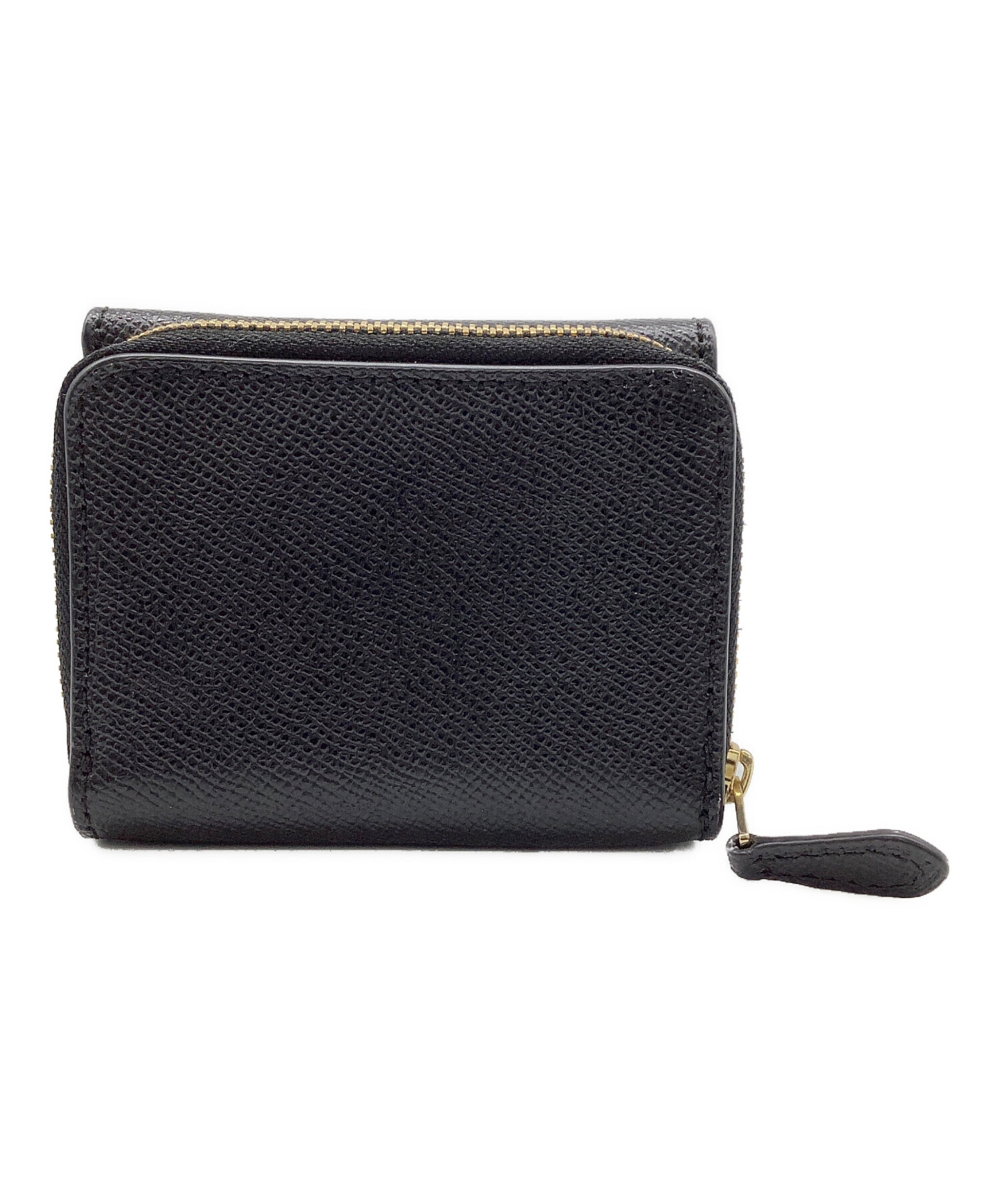COACH コーチ 財布・ケース  黒 【古着】【中古】【送料無料】 中古・古着通販】COACH (コーチ) ミニ3つ折り財布 ブラック｜ブランド