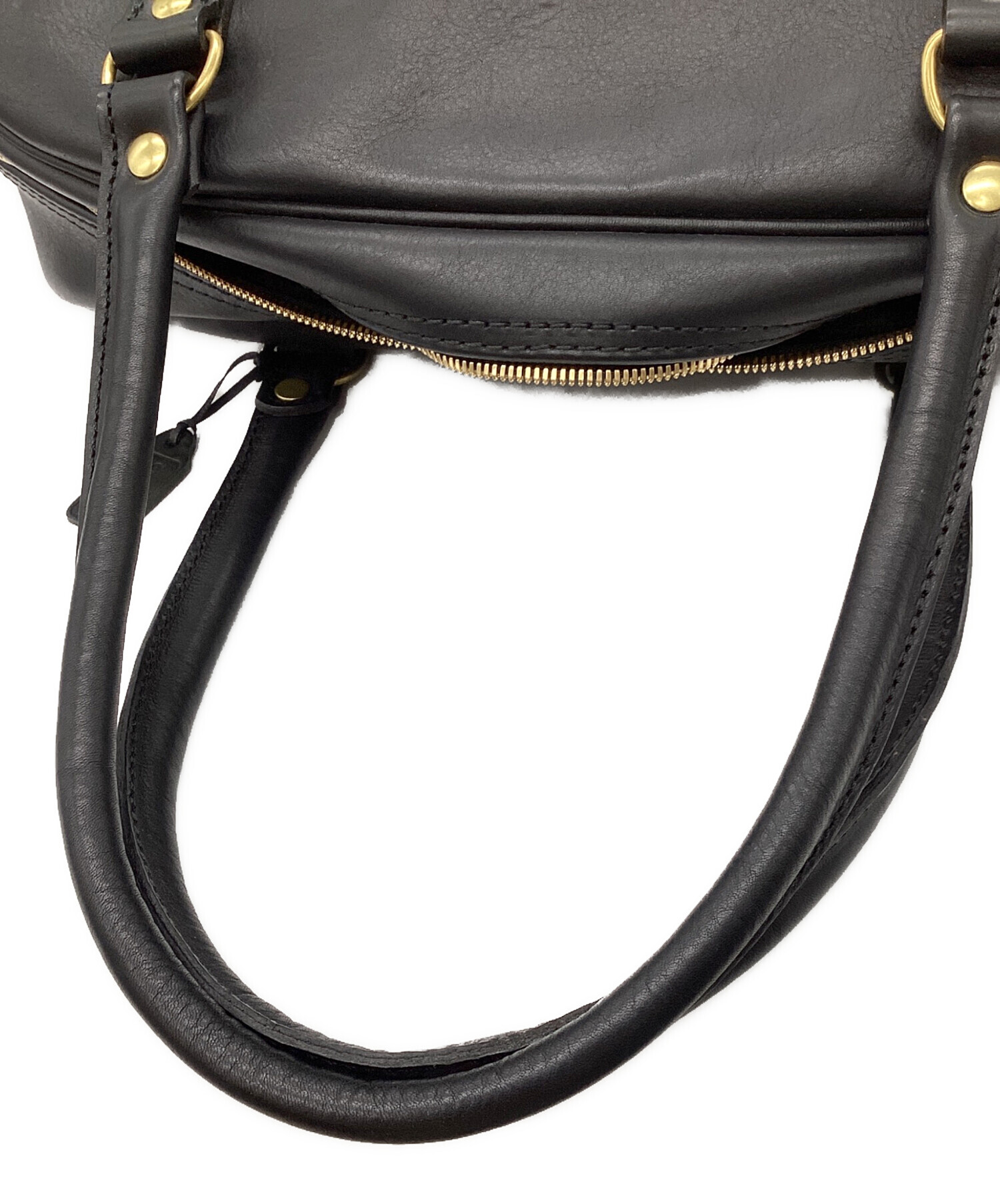 未使用】HERTZ ボストンバッグ 黒 馬革 中古・古着通販】Herz (ヘルツ