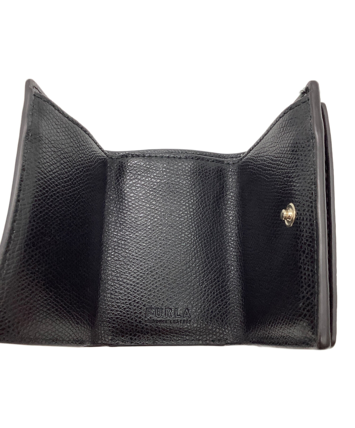 中古・古着通販】FURLA (フルラ) ミニ3つ折り財布 ブラック｜ブランド
