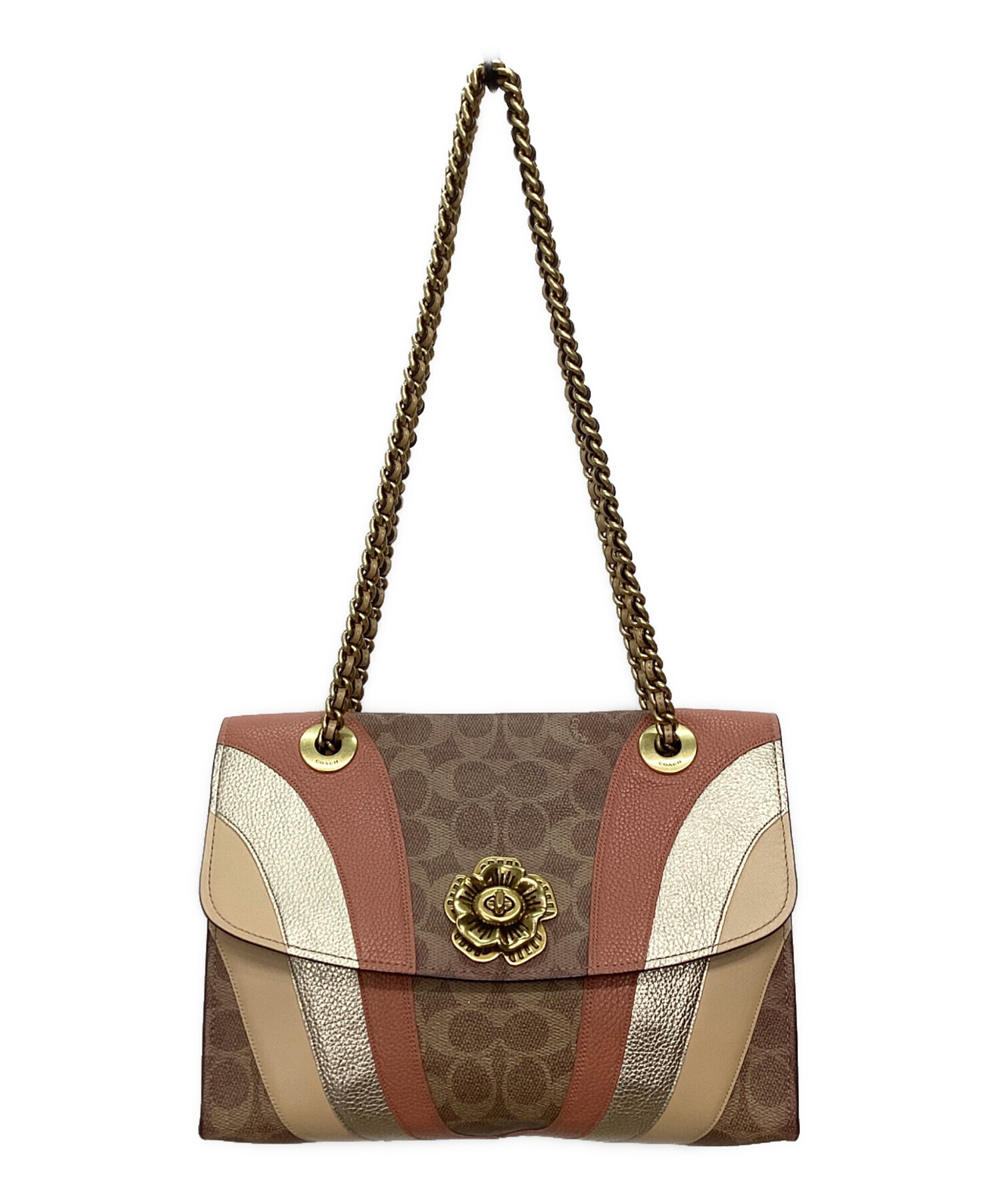 中古・古着通販】COACH (コーチ) チェーンショルダーバッグ ピンク 