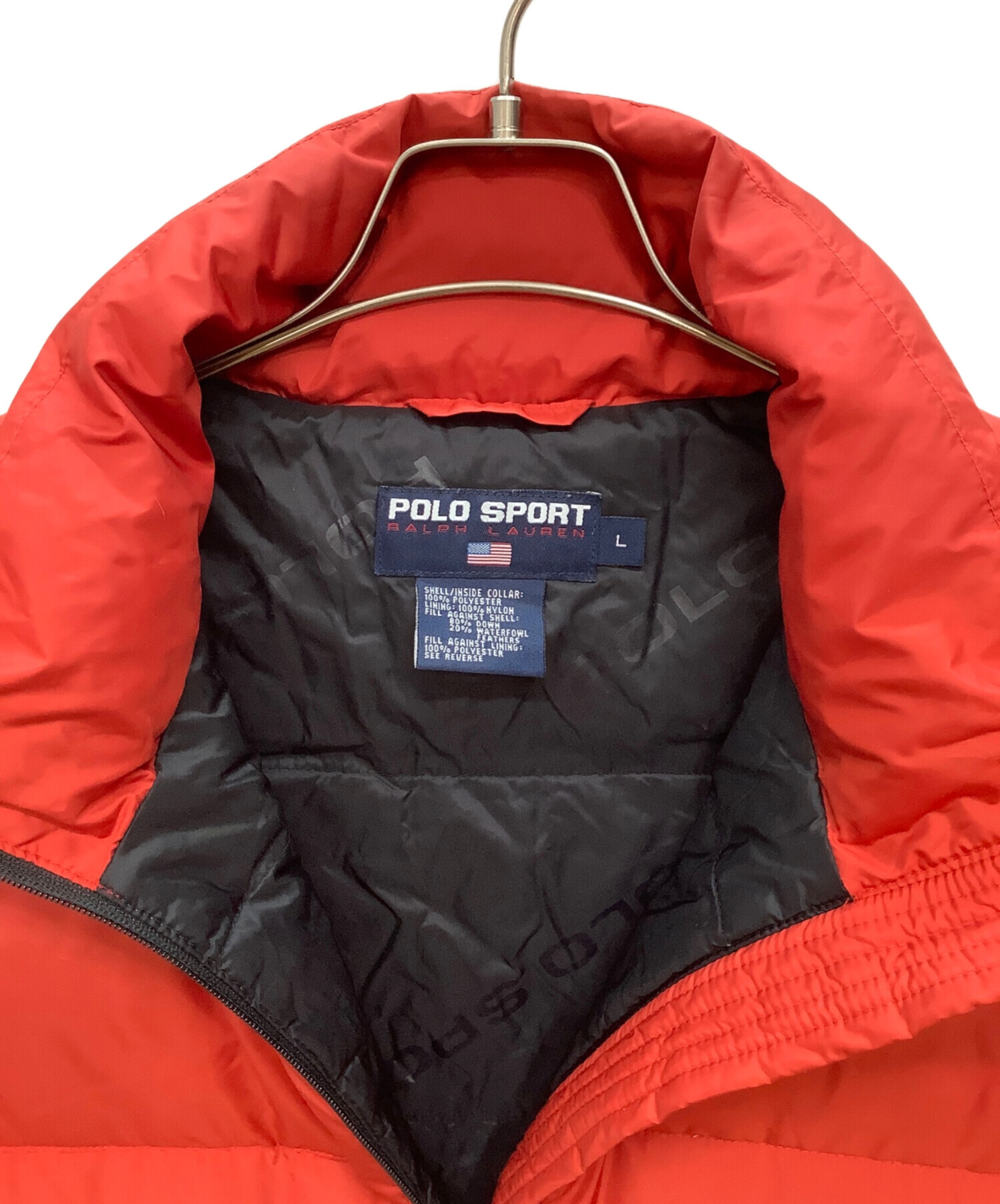 中古・古着通販】POLO SPORT (ポロスポーツ) 90s ダウンベスト レッド 
