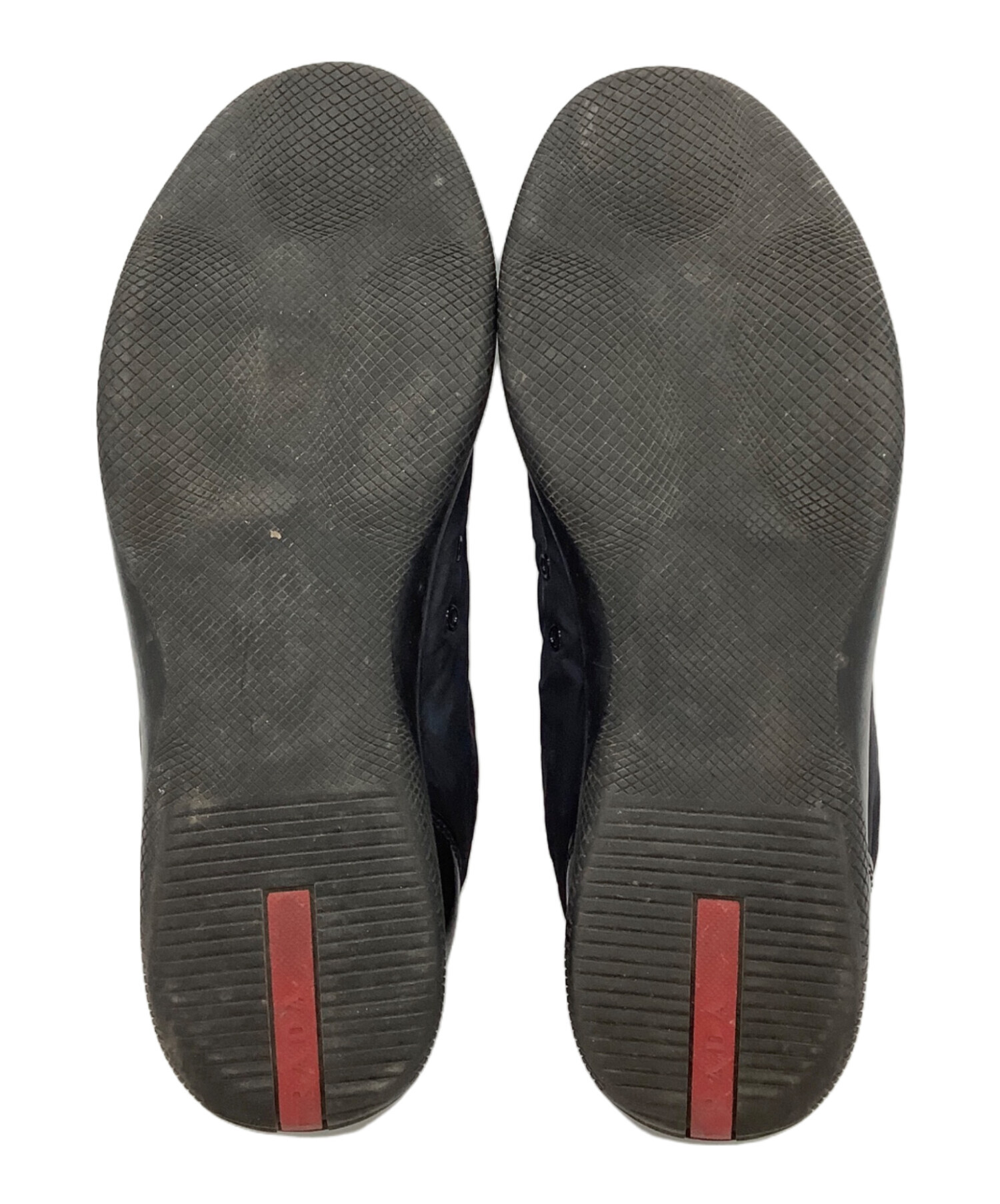 中古・古着通販】PRADA (プラダ) レザースニーカー ブラック サイズ:7