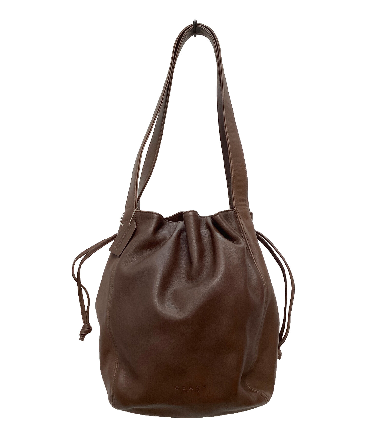 OLD COACH オールドコーチ 巾着 レザー リュックサック ブラウン 中古・古着通販】OLD COACH (オールドコーチ) 巾着ハンドバッグ