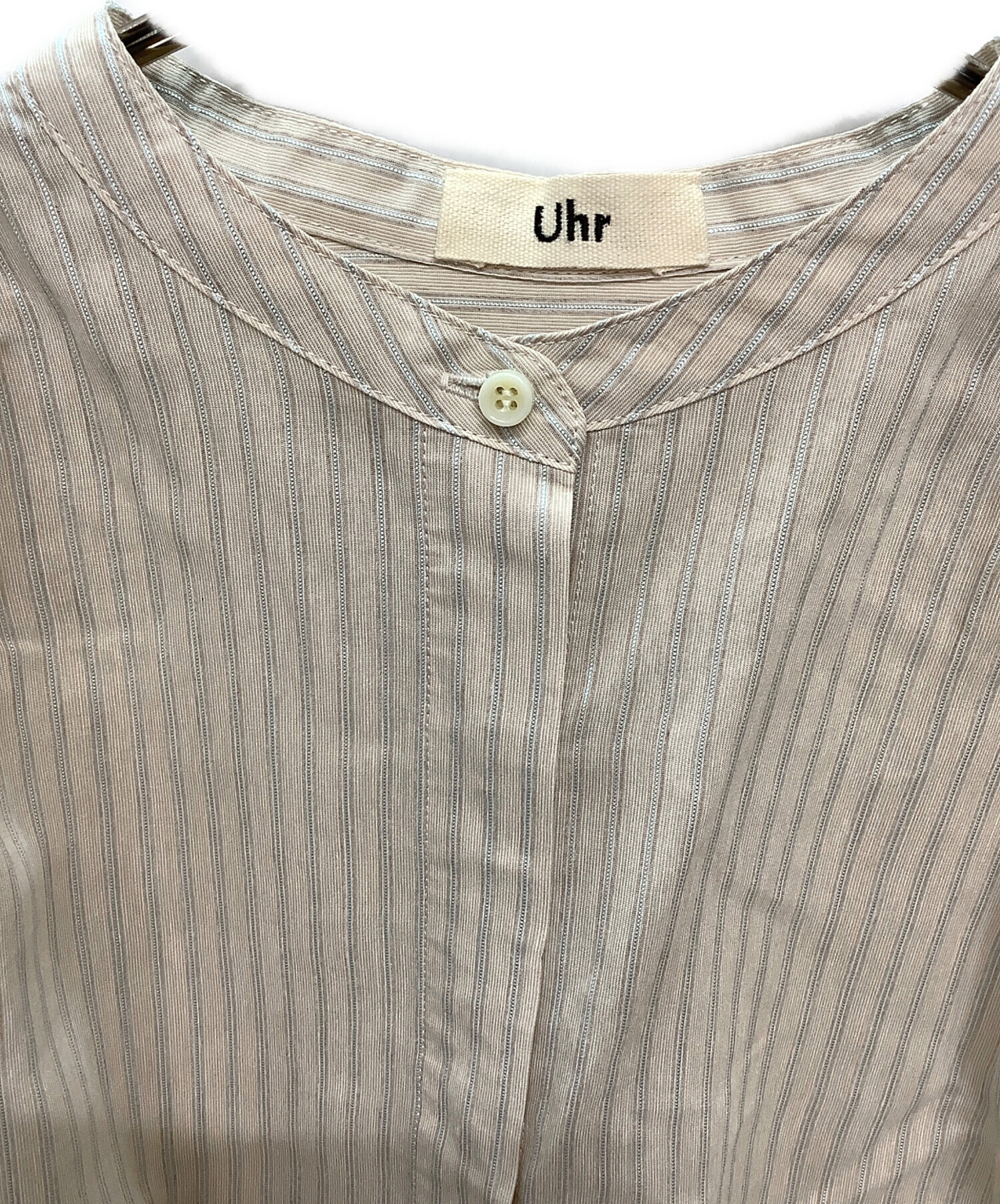 Uhr ウーア ブラウス M ベージュ 【古着】【中古】【送料無料】 中古・古着通販】Uhr (ウーア) 長袖シャツ ベージュ サイズ:Free 未