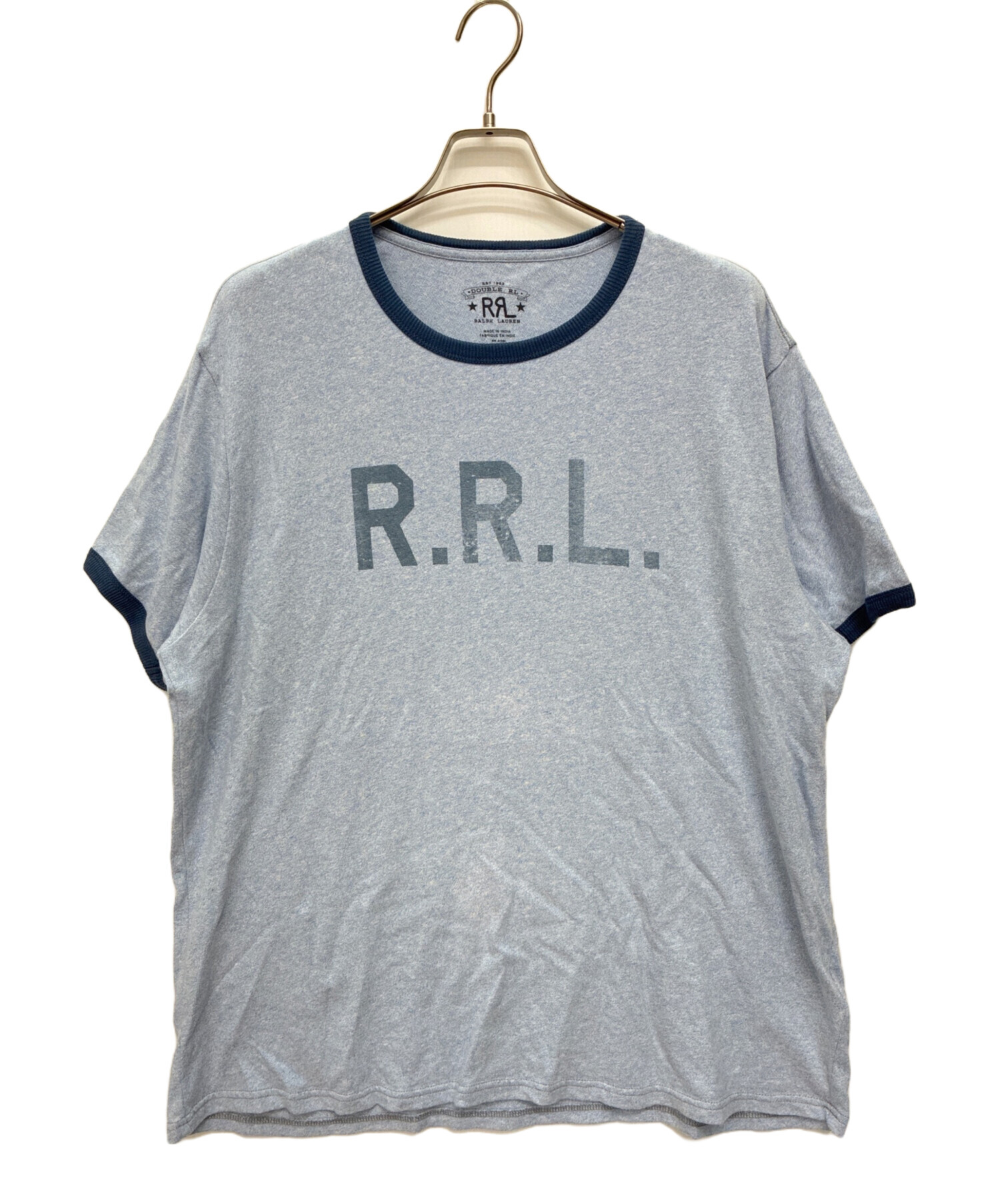 中古・古着通販】RRL (ダブルアールエル) ロゴジャージーリンガーT