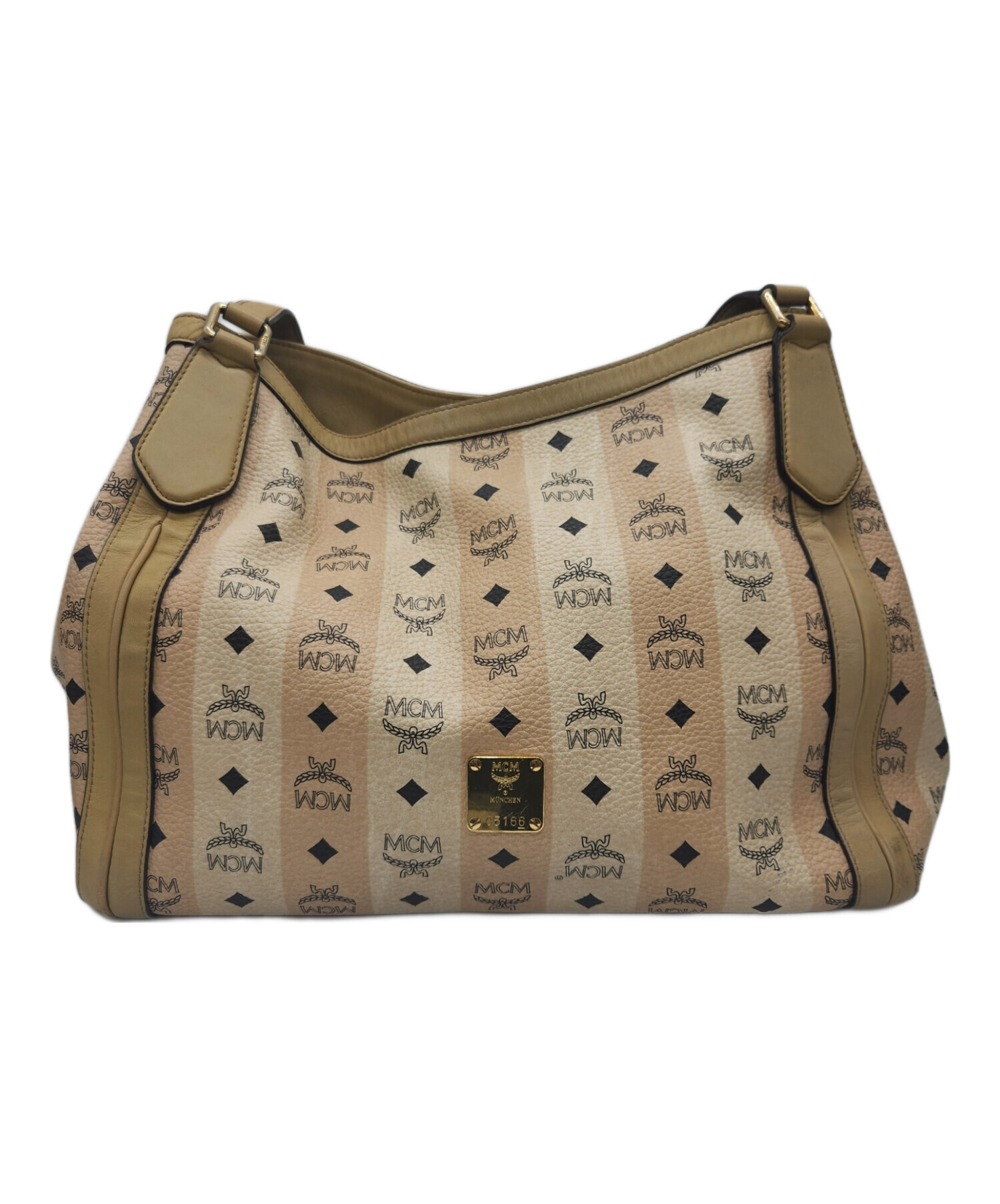 中古・古着通販】MCM (エムシーエム) ハンドバッグ ベージュ×ブラウン 