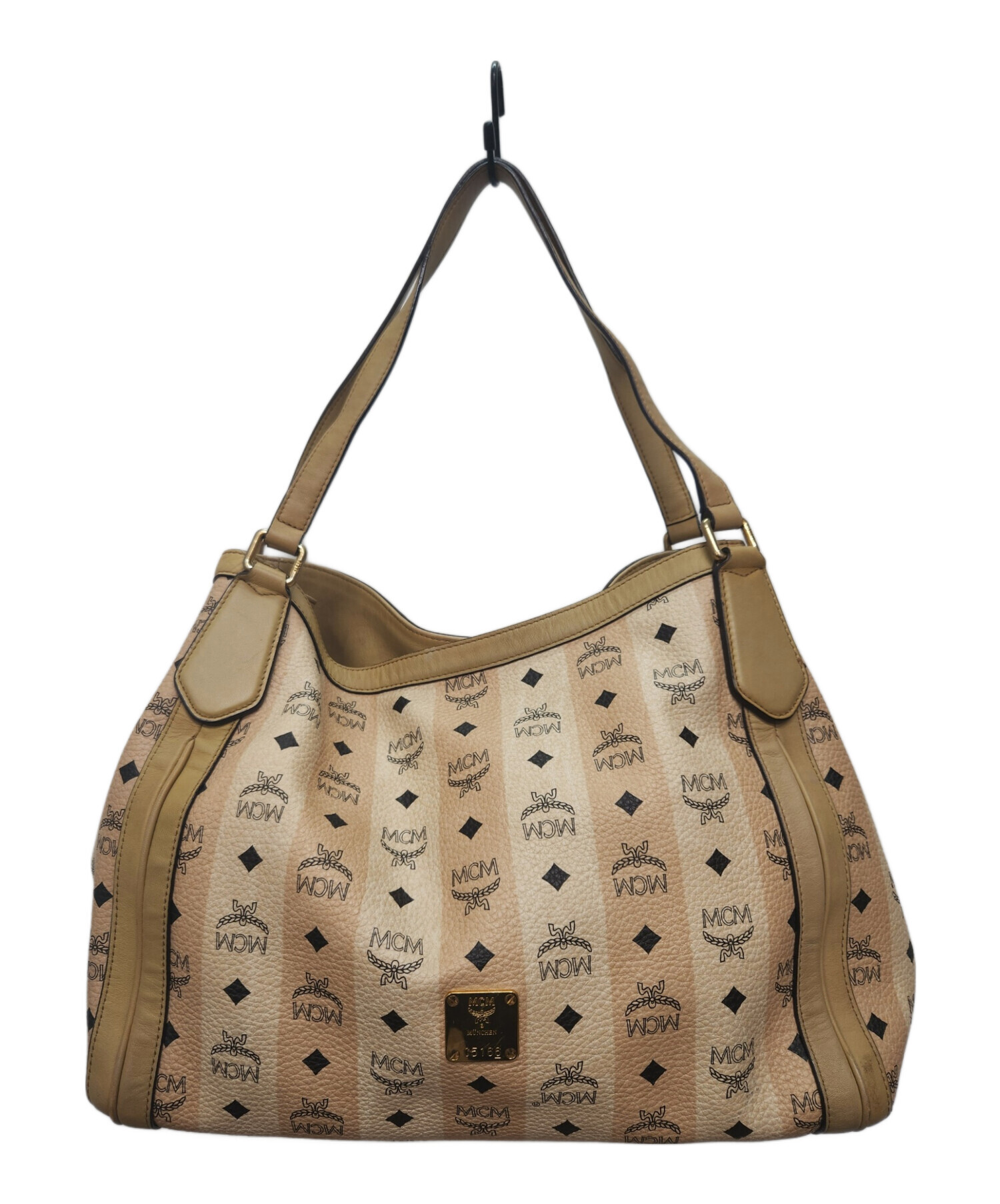 中古・古着通販】MCM (エムシーエム) ハンドバッグ ベージュ×ブラウン 