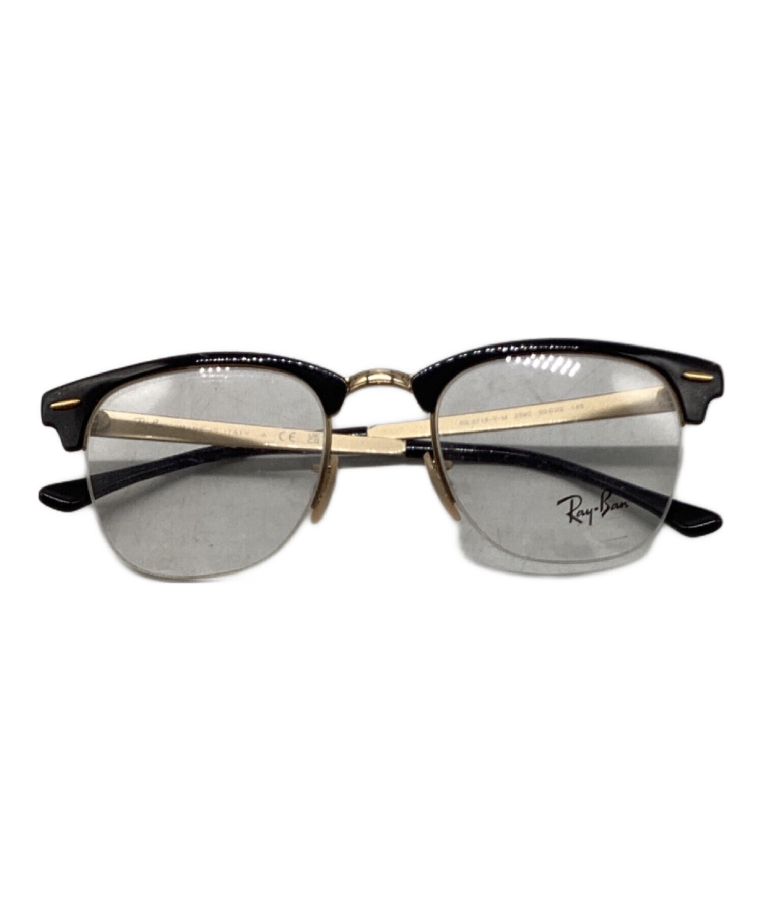 中古・古着通販】RAY-BAN (レイバン) 伊達眼鏡 ブラック×ゴールド 