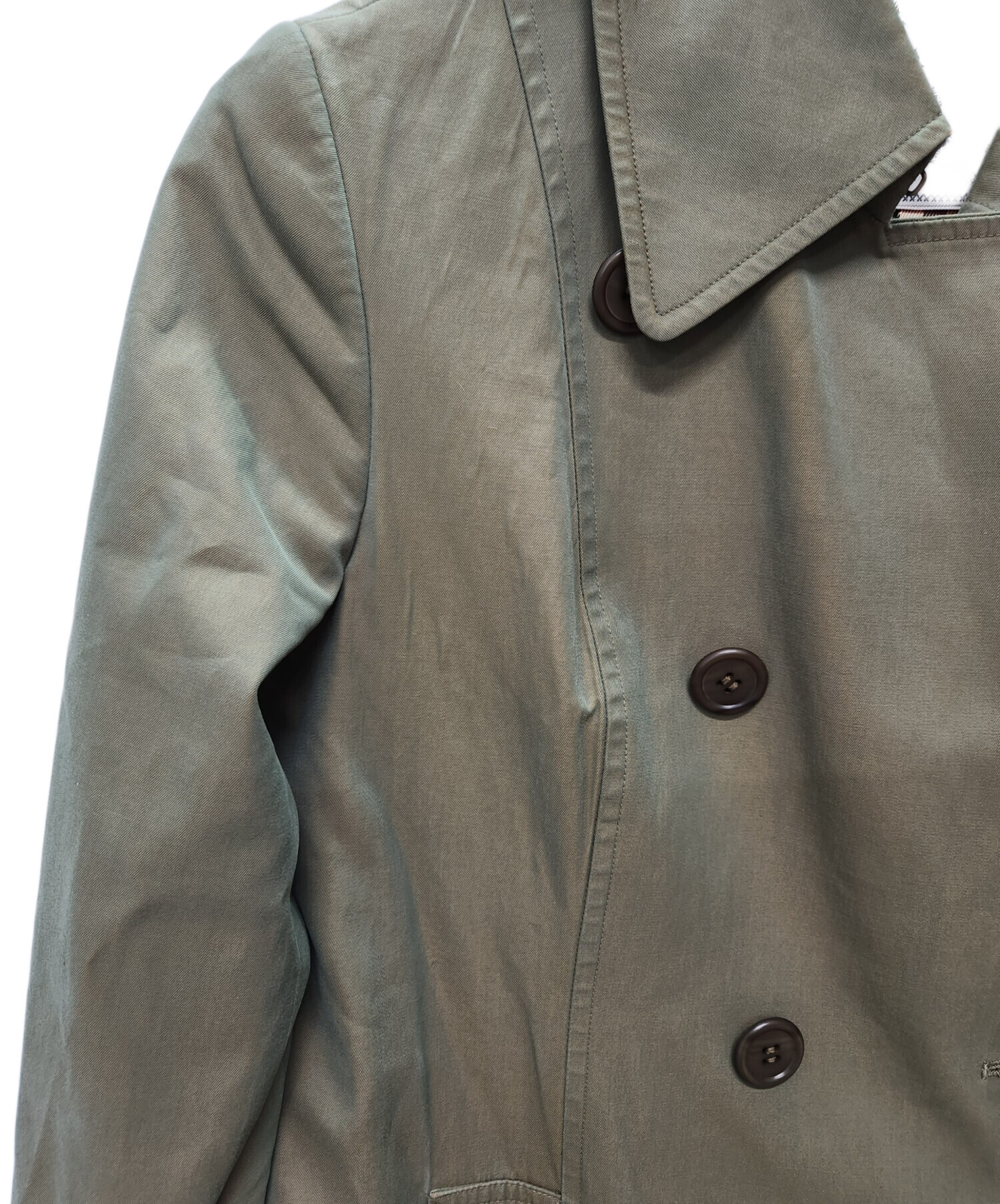 未使用級美品✨　Burberry ステンカラー　コート　ウール　グリーン　L 中古・古着通販】Burberry's (バーバリーズ) ステンカラーコート