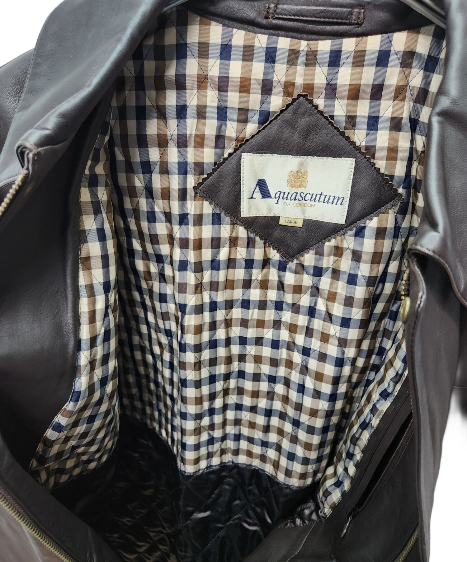 中古・古着通販】Aquascutum (アクアスキュータム) レザーコート