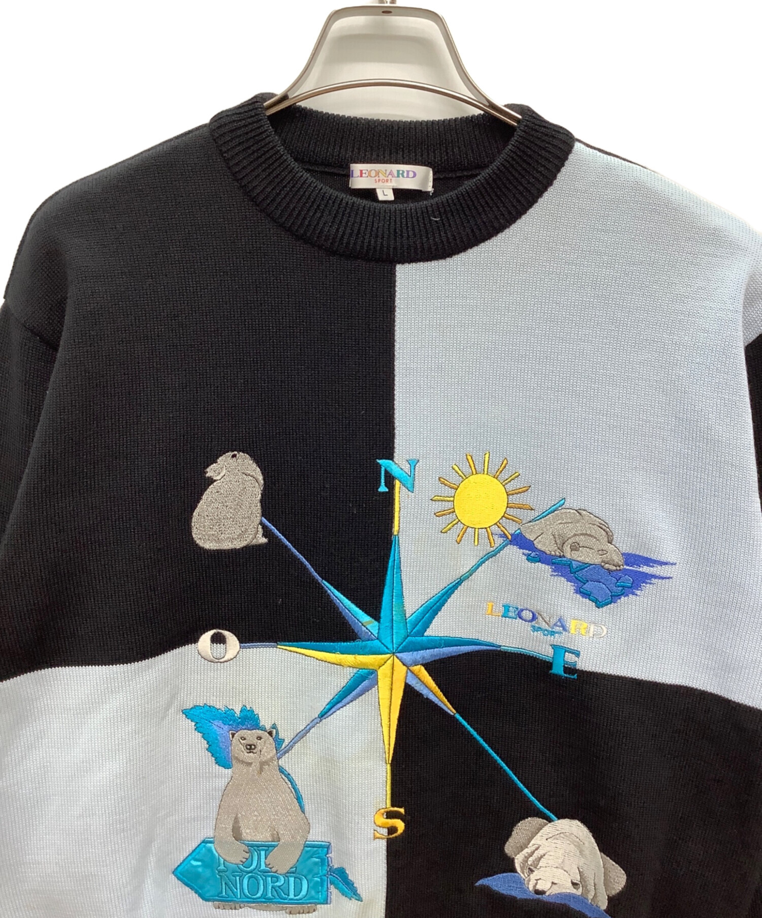 中古・古着通販】LEONARD (レオナール) 厚手ニット ブラック サイズ:L