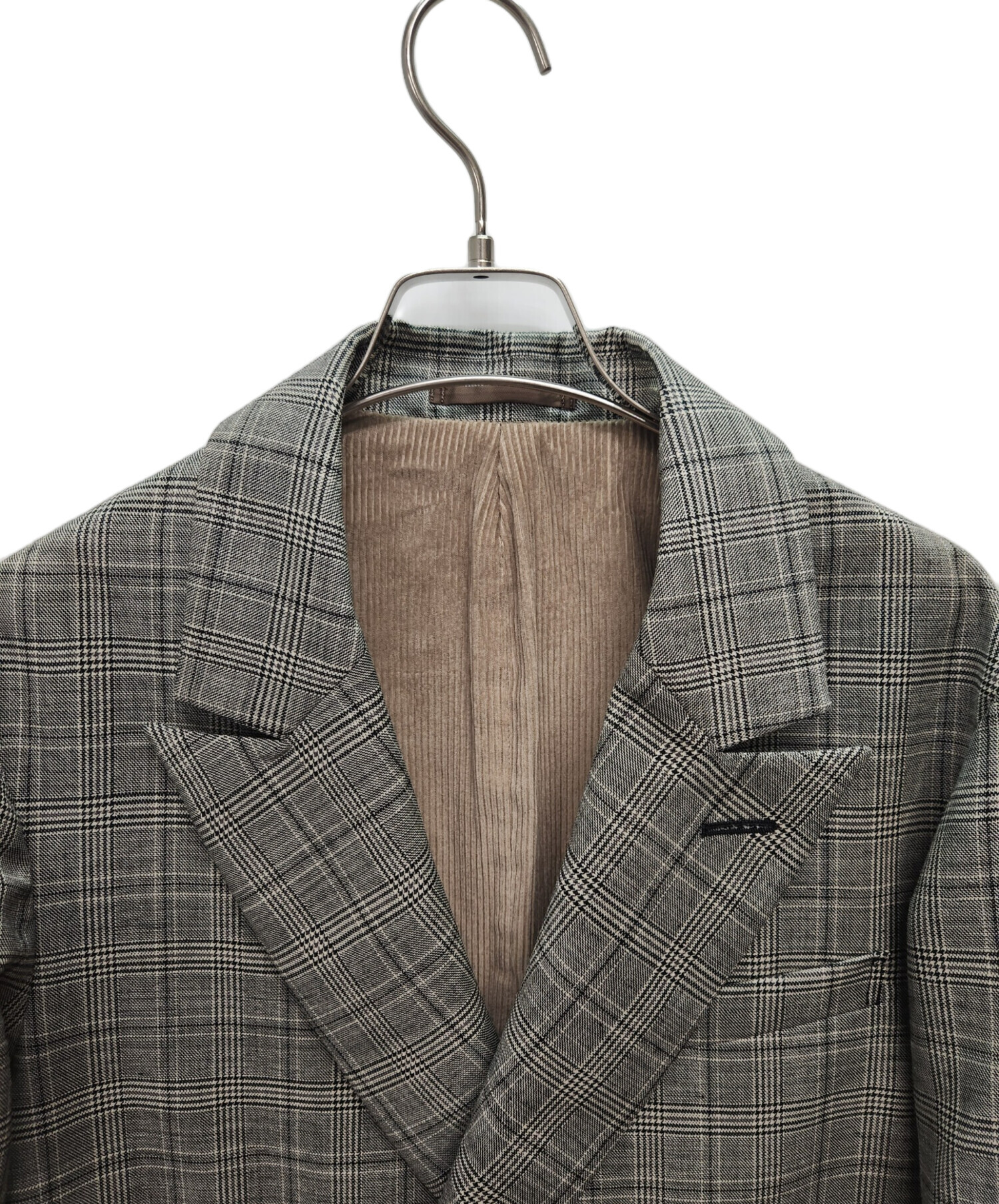 定価66000円 トゥモローランド ムートン襟チェックウールジャケット 定価66000円 トゥモローランド ムートン襟チェックウールジャケット