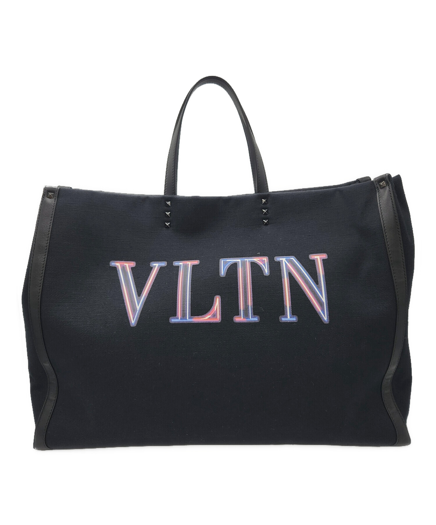VALENTINO ブラック VLTN トートバッグ　本日限定特別プライス 中古・古着通販】VALENTINO (ヴァレンティノ) VLTNトートバッグ