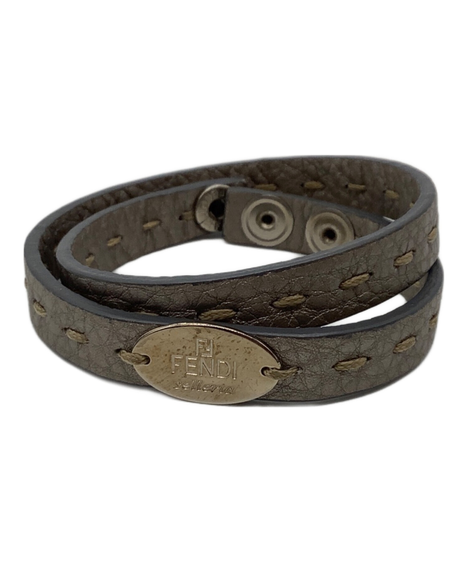 中古・古着通販】FENDI (フェンディ) セレリア 2連ブレスレット グレー 